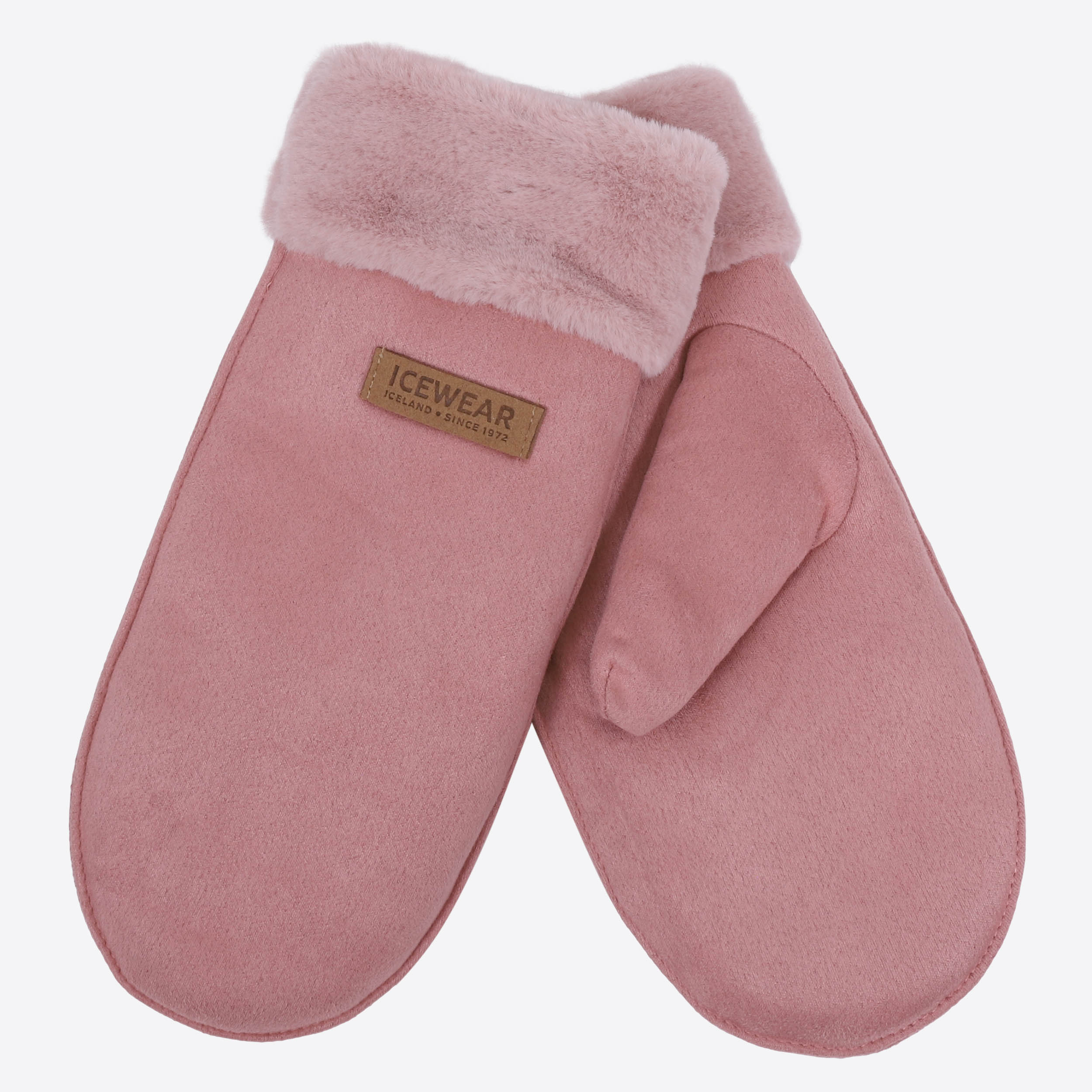 Suede warm mittens