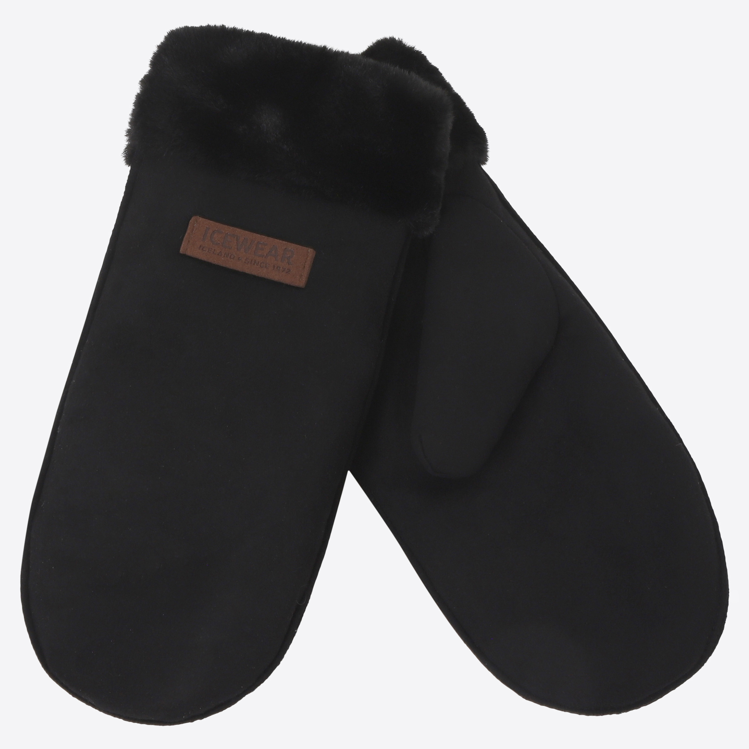 Suede warm mittens