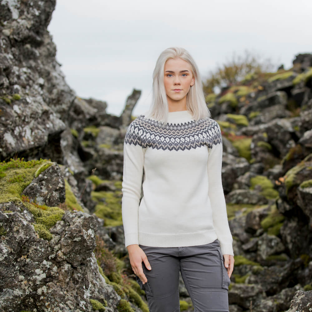 ÁSTA北欧风格美利诺羊毛圆领套头衫