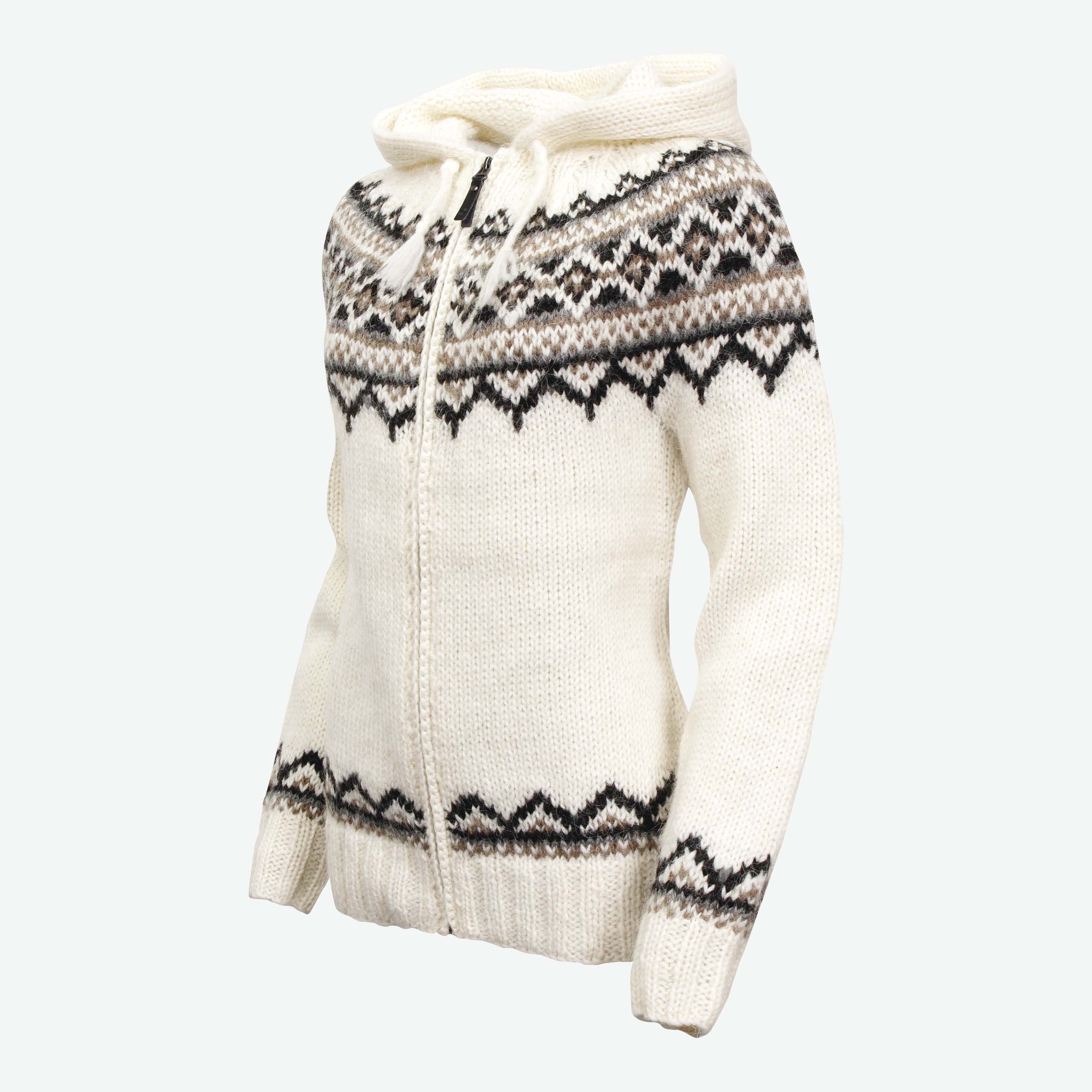 Brynja Icelandic wool jumper with zip and hood