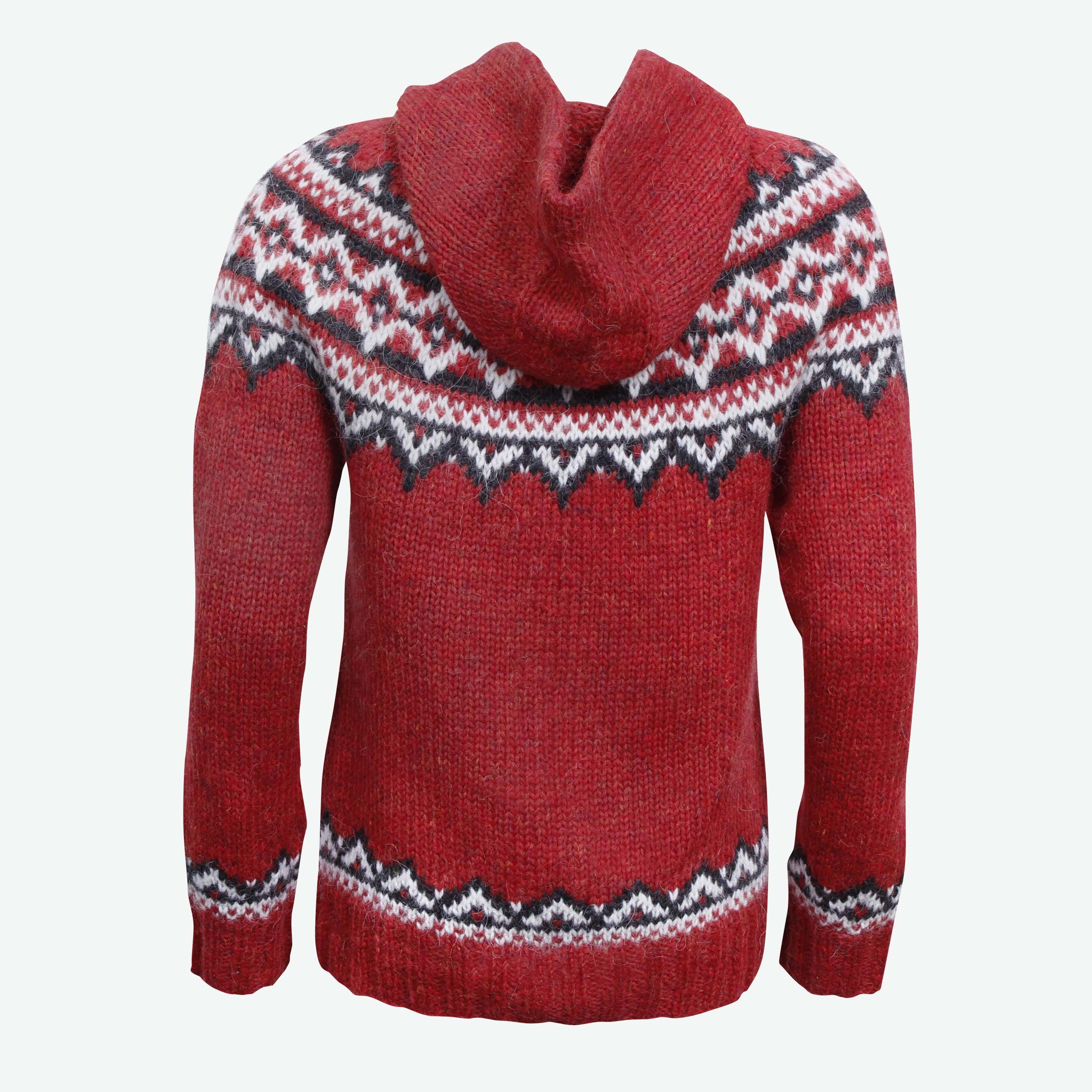 Pull en laine Islandaise à zip et capuche Brynja