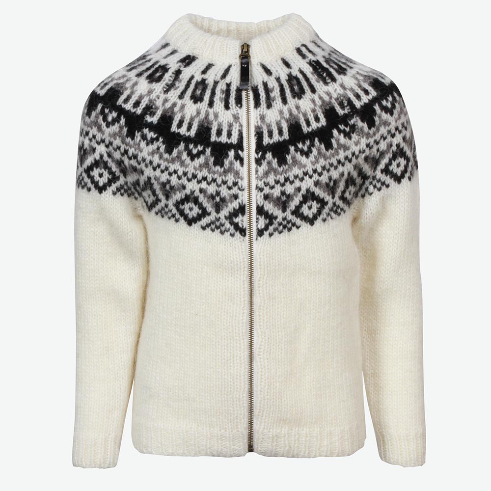 Elmar pull en laine Islandaise á zip pour enfants