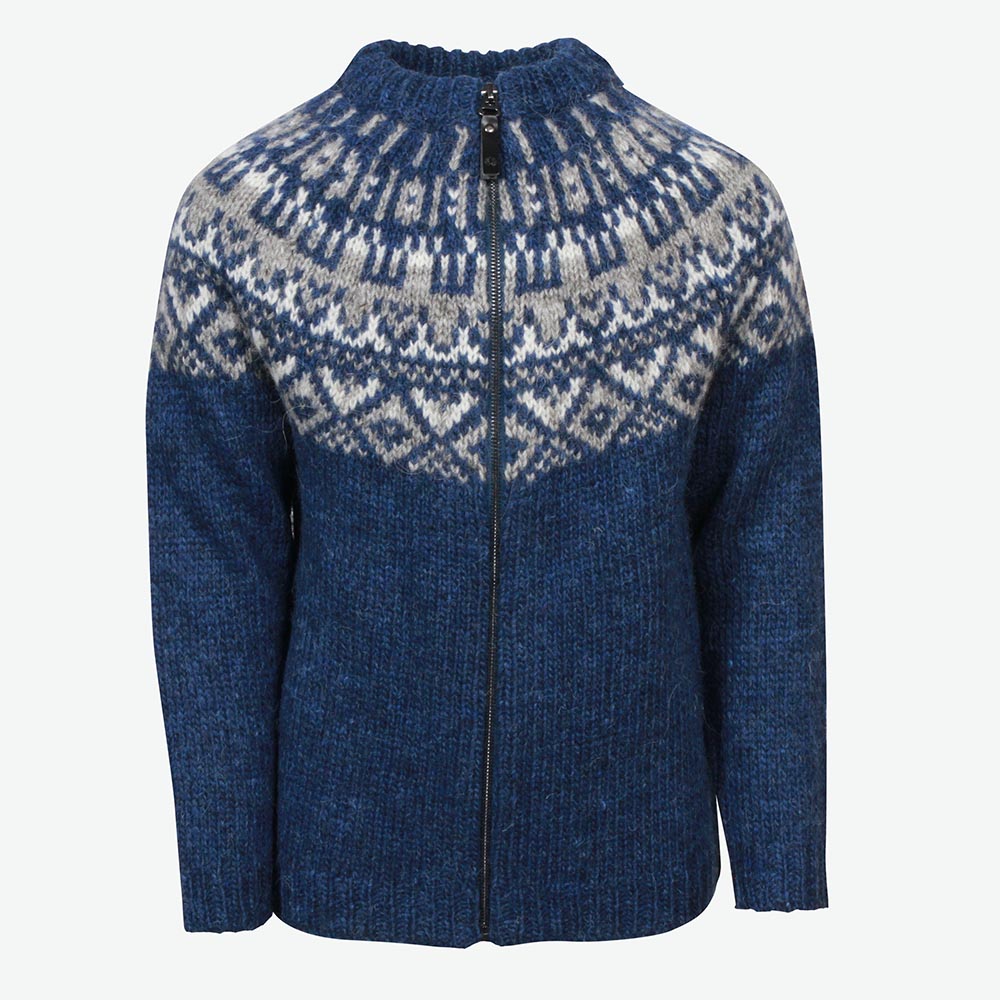 Elmar pull en laine Islandaise á zip pour enfants
