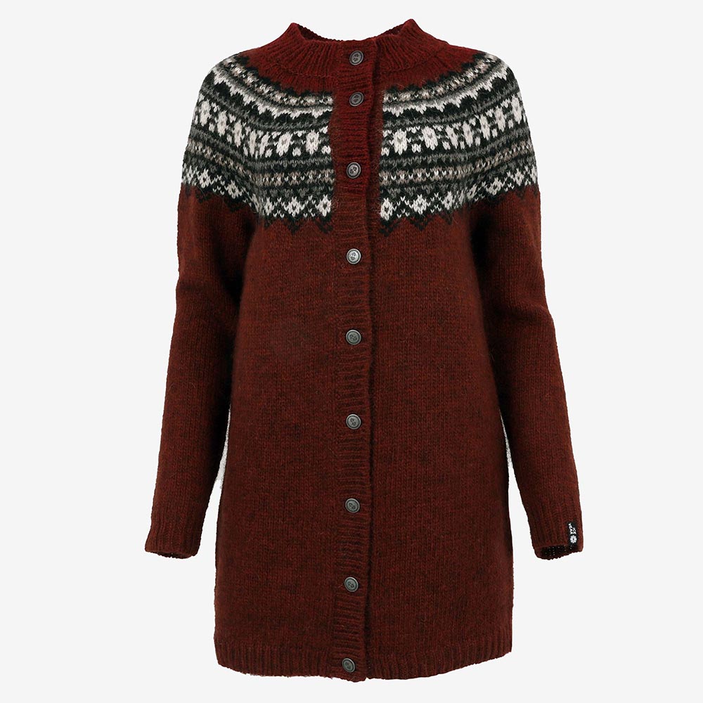 FRÓÐNÝ冰岛羊毛开衫中长款