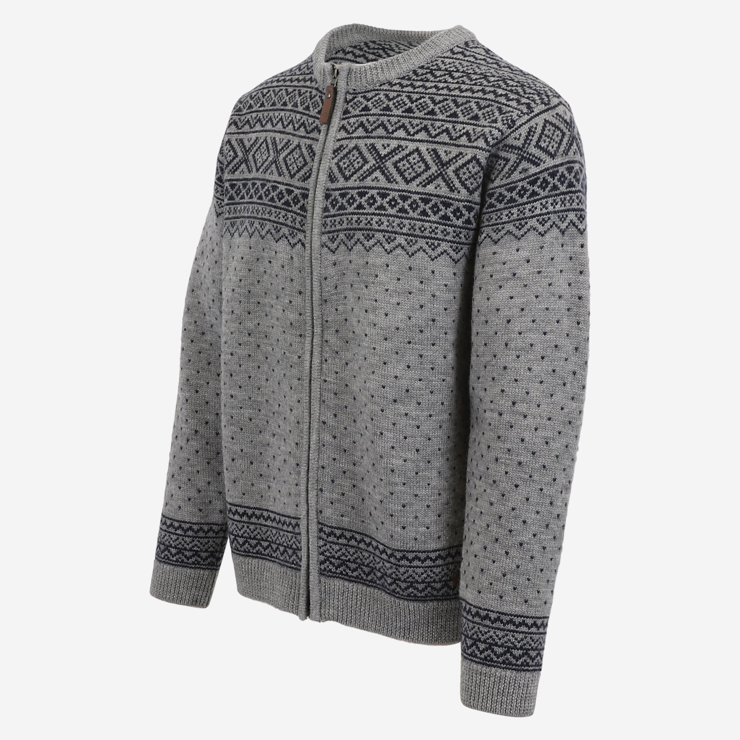 Hákon zipped merino Nordic cardigan