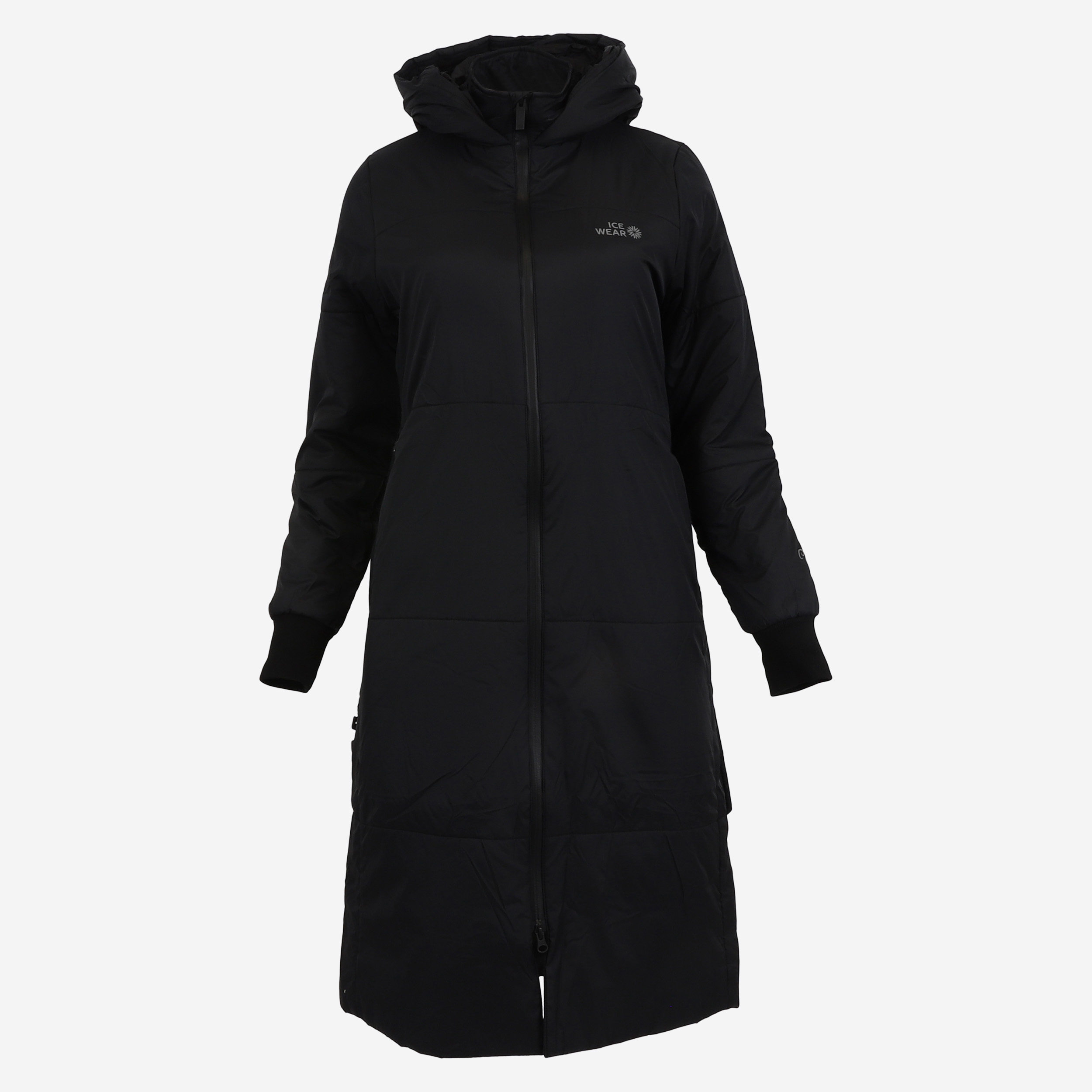 HVALEYRARHRAUN hooded wool insulated coat