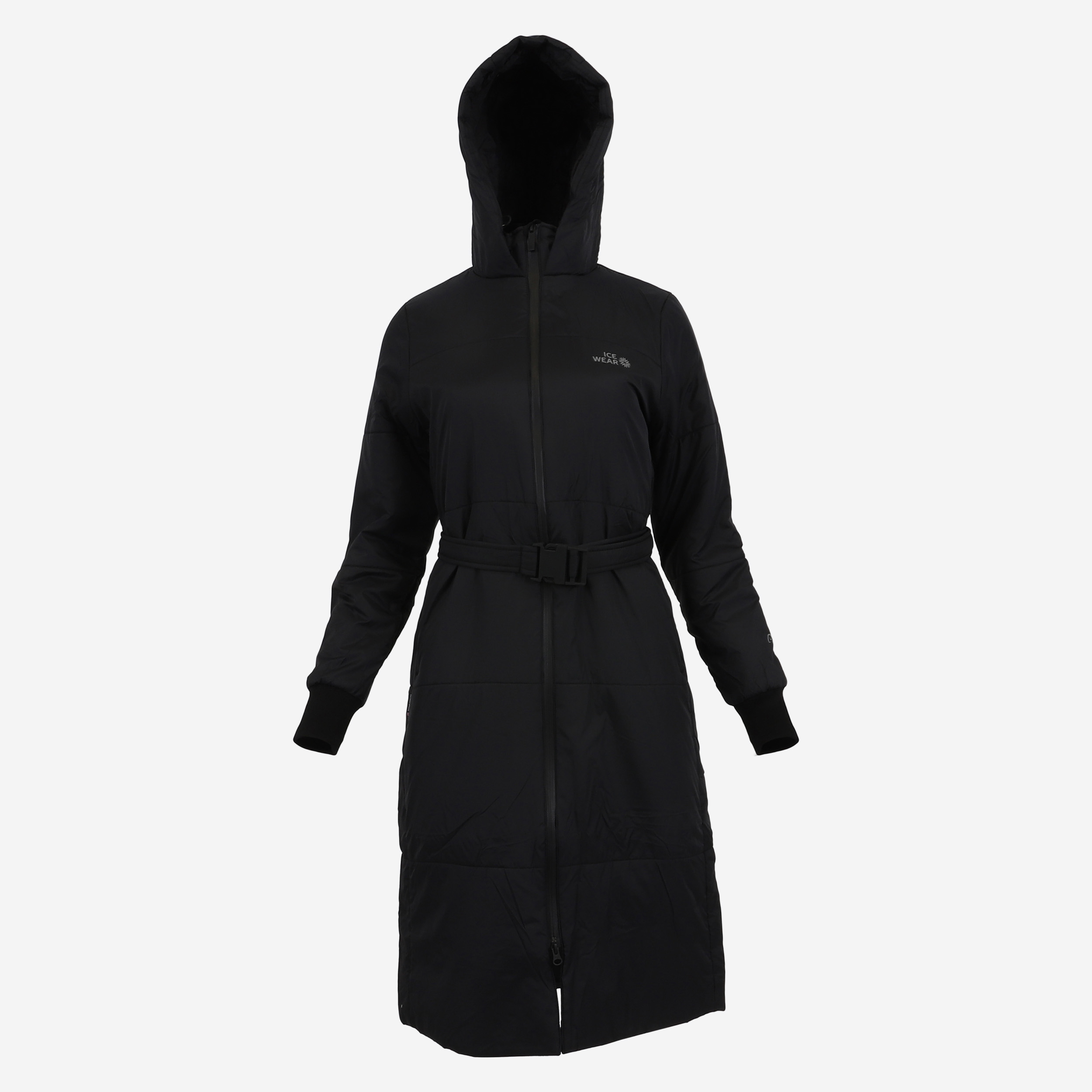 HVALEYRARHRAUN hooded wool insulated coat
