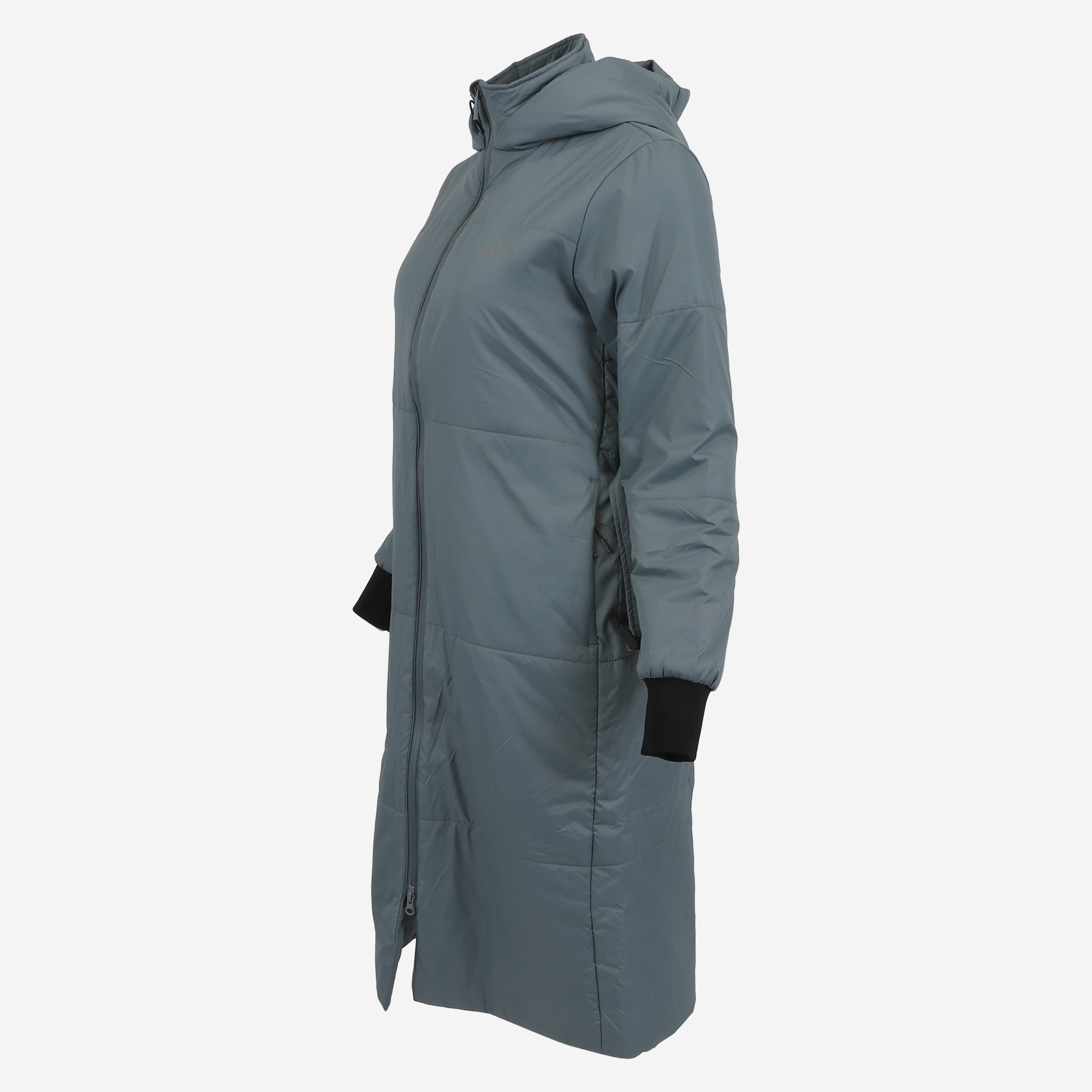 HVALEYRARHRAUN hooded wool insulated coat