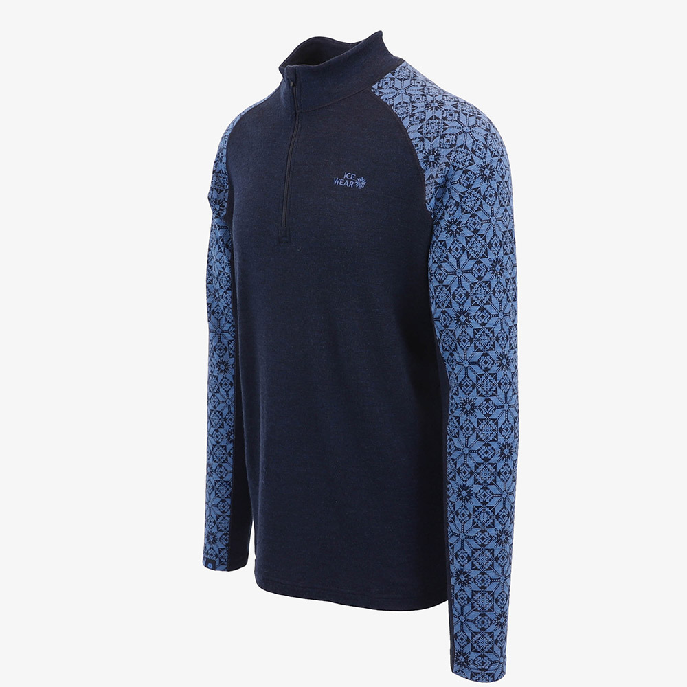 HVÍTANES 男士美利诺羊毛混纺长袖衫