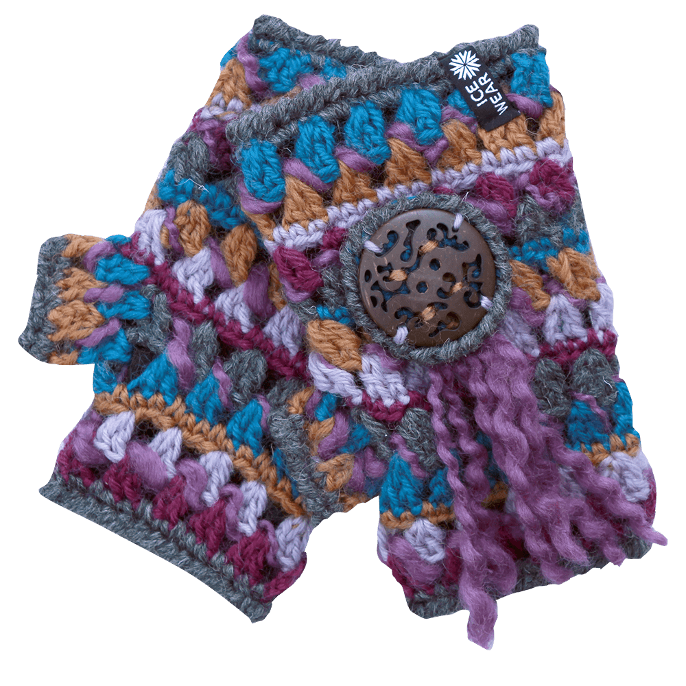 Laufey Mitaines en laine faites main au crochet