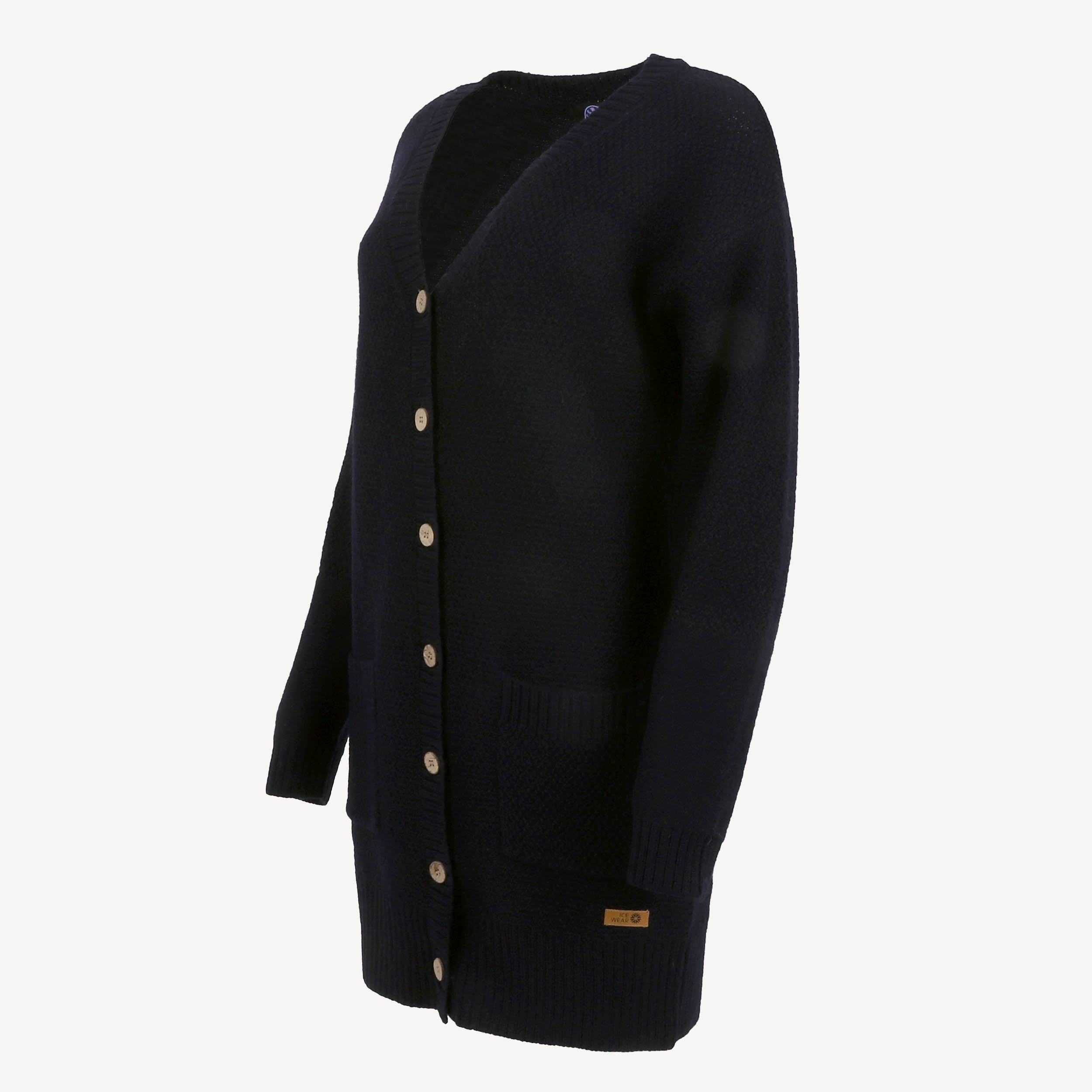 Mæja lange Wollstrickjacke