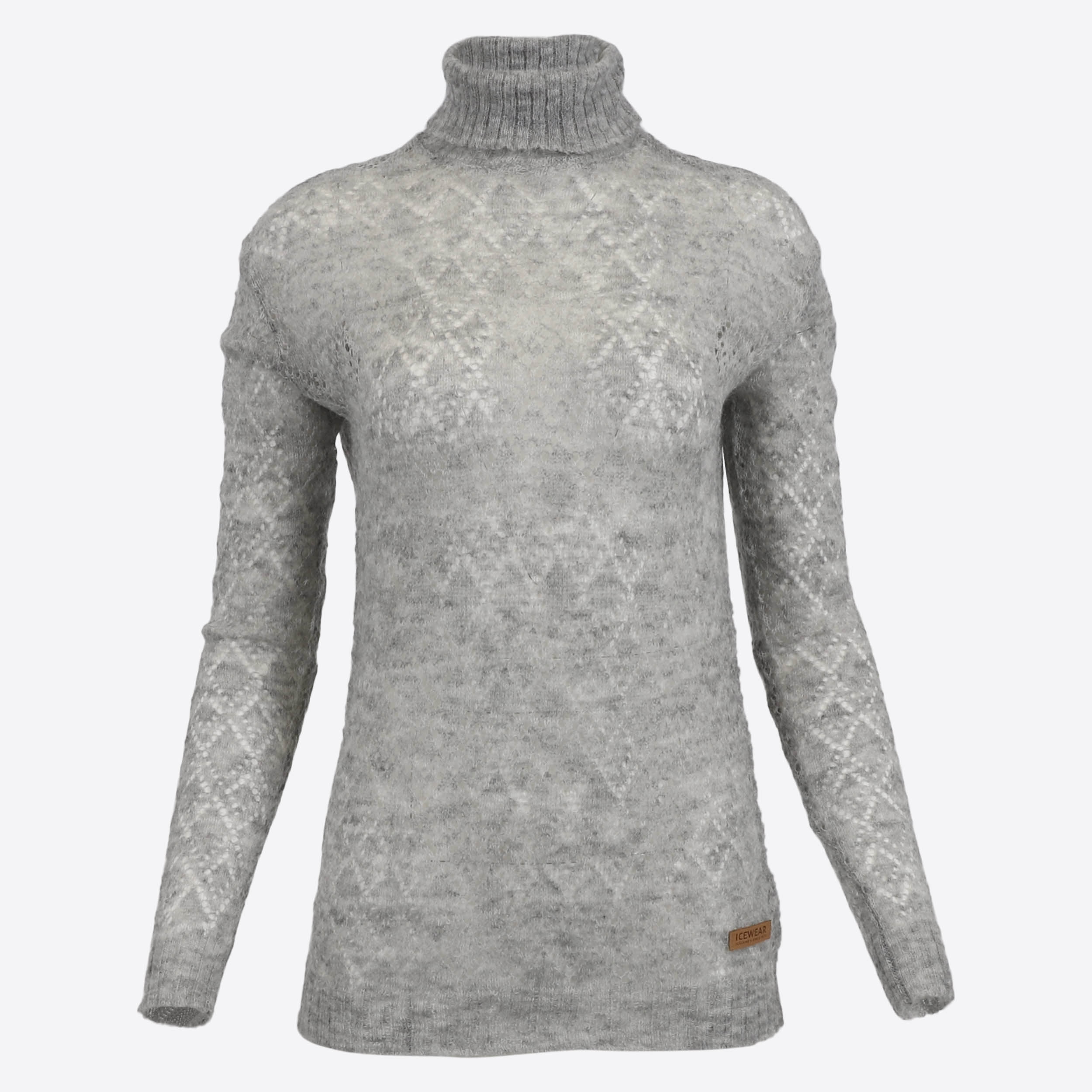 MÓAR镂空高领混纺羊毛衫