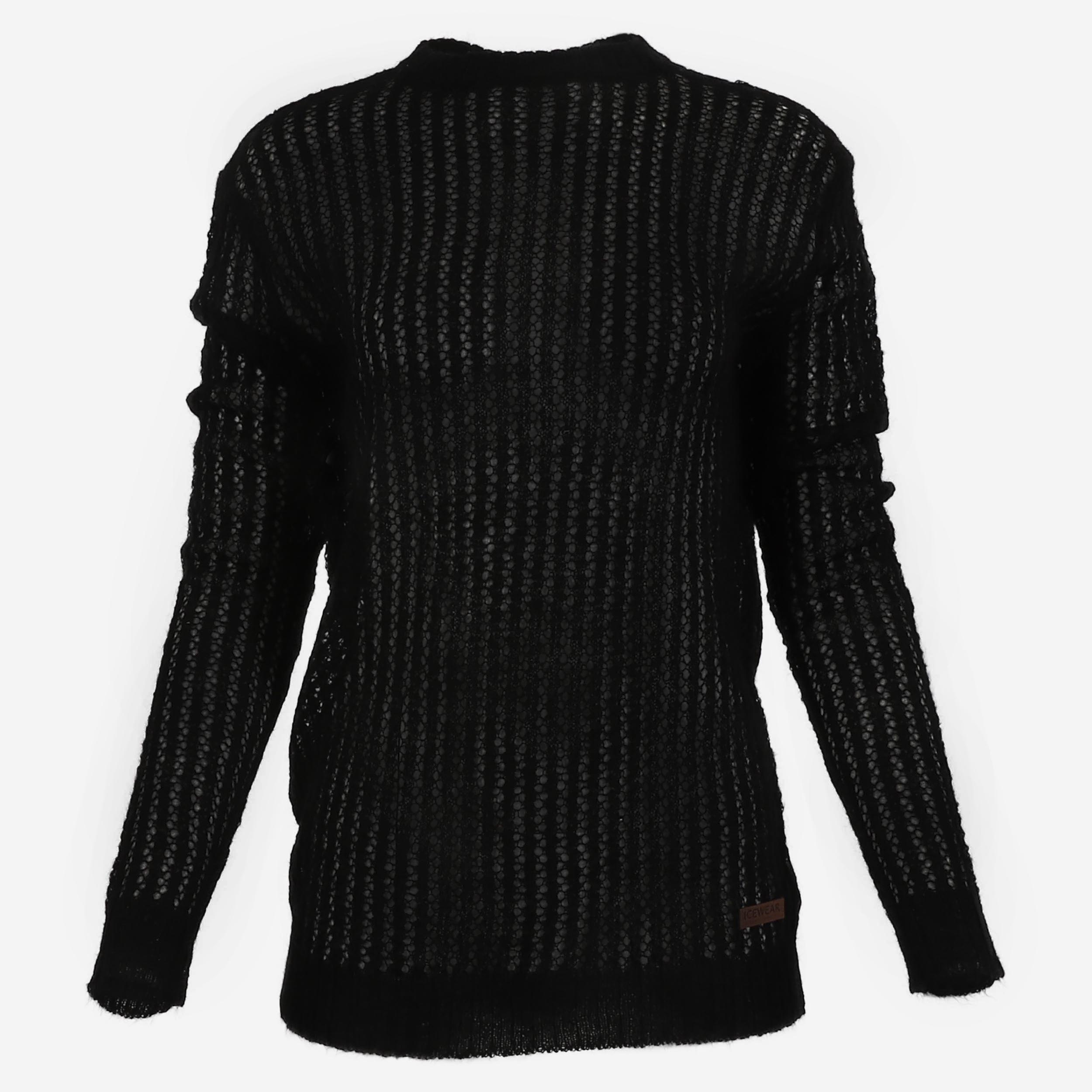 Túnmóar镂空圆领混纺羊毛衫