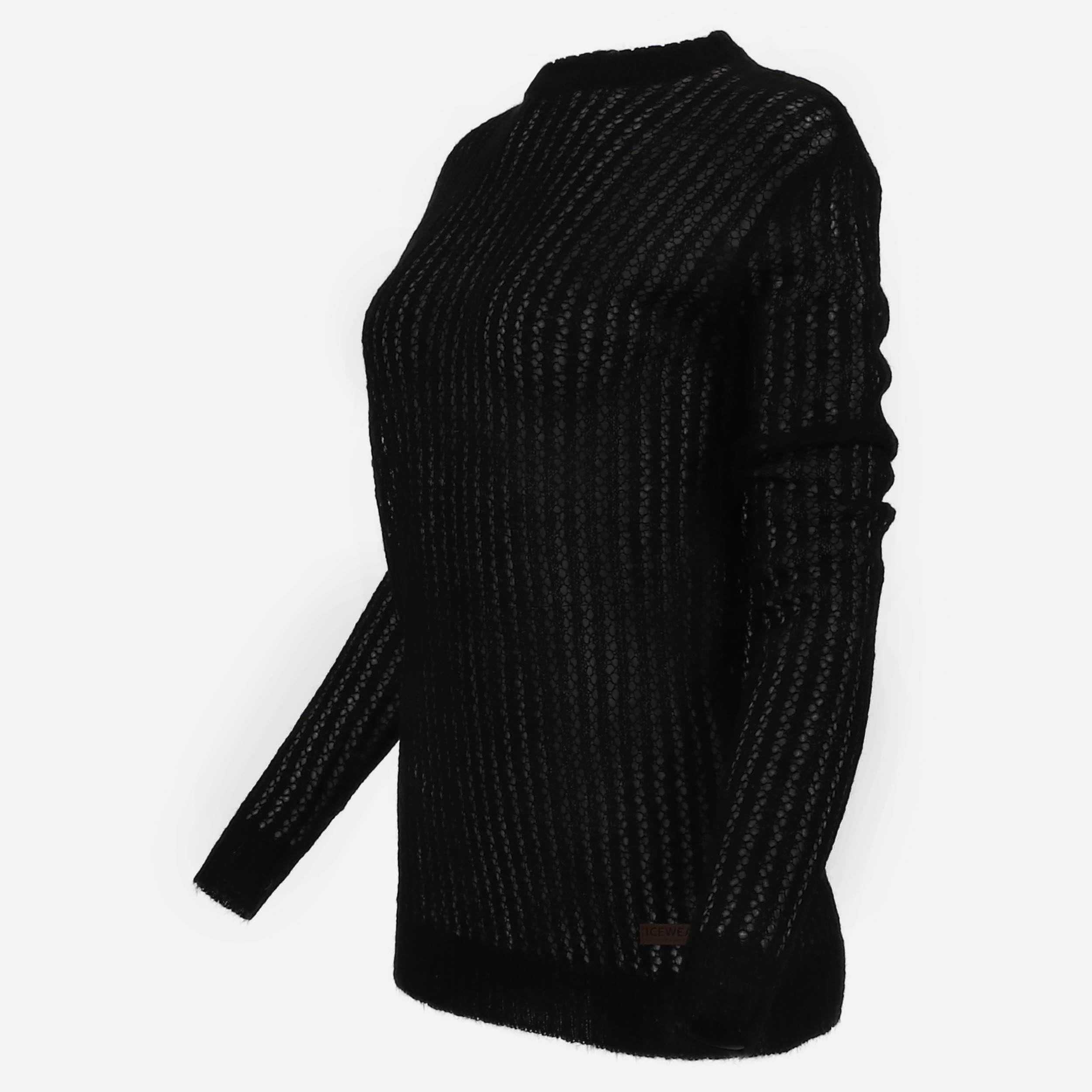 Túnmóar镂空圆领混纺羊毛衫