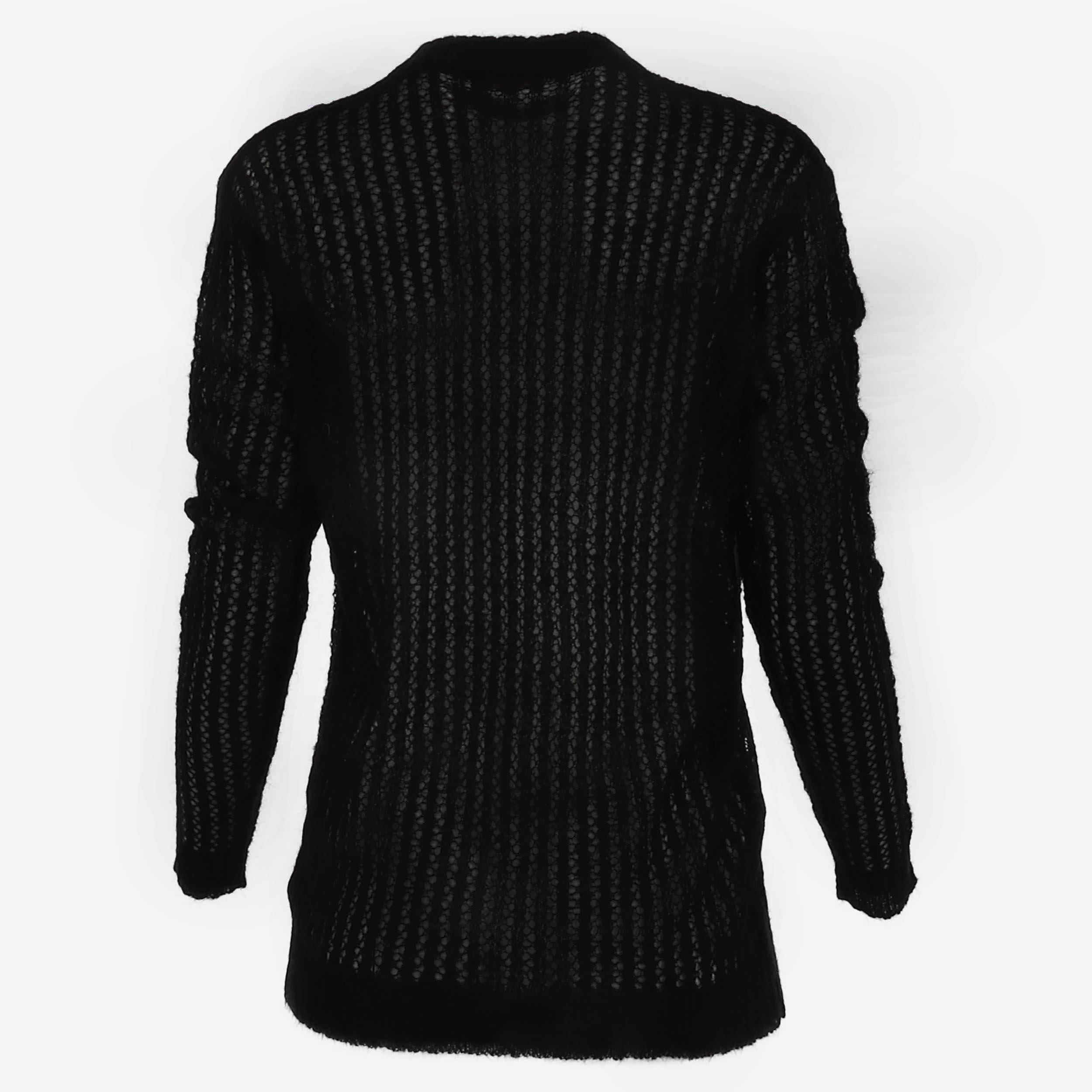 Túnmóar镂空圆领混纺羊毛衫