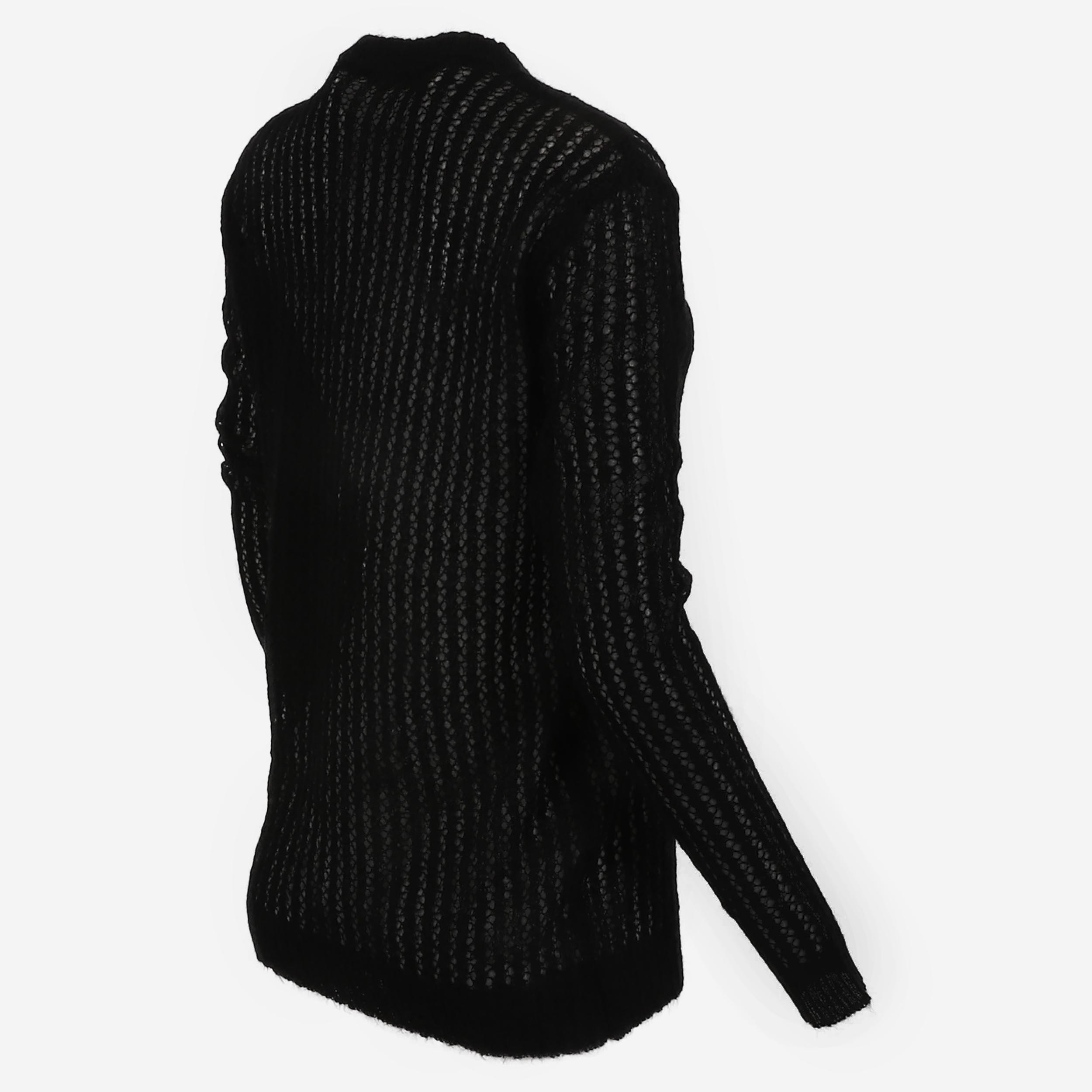 Túnmóar镂空圆领混纺羊毛衫