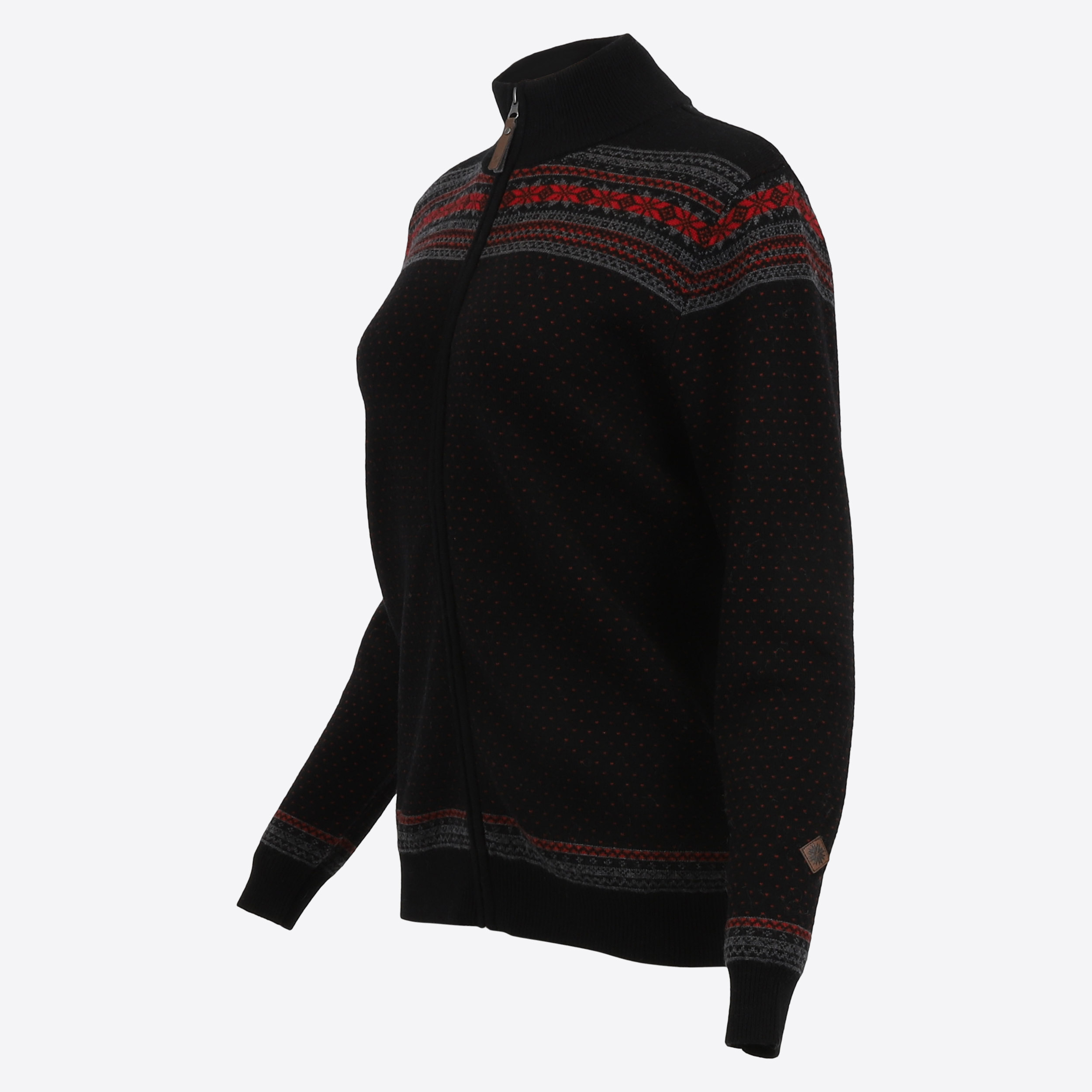 Heimaey zipped Nordic wool sweater