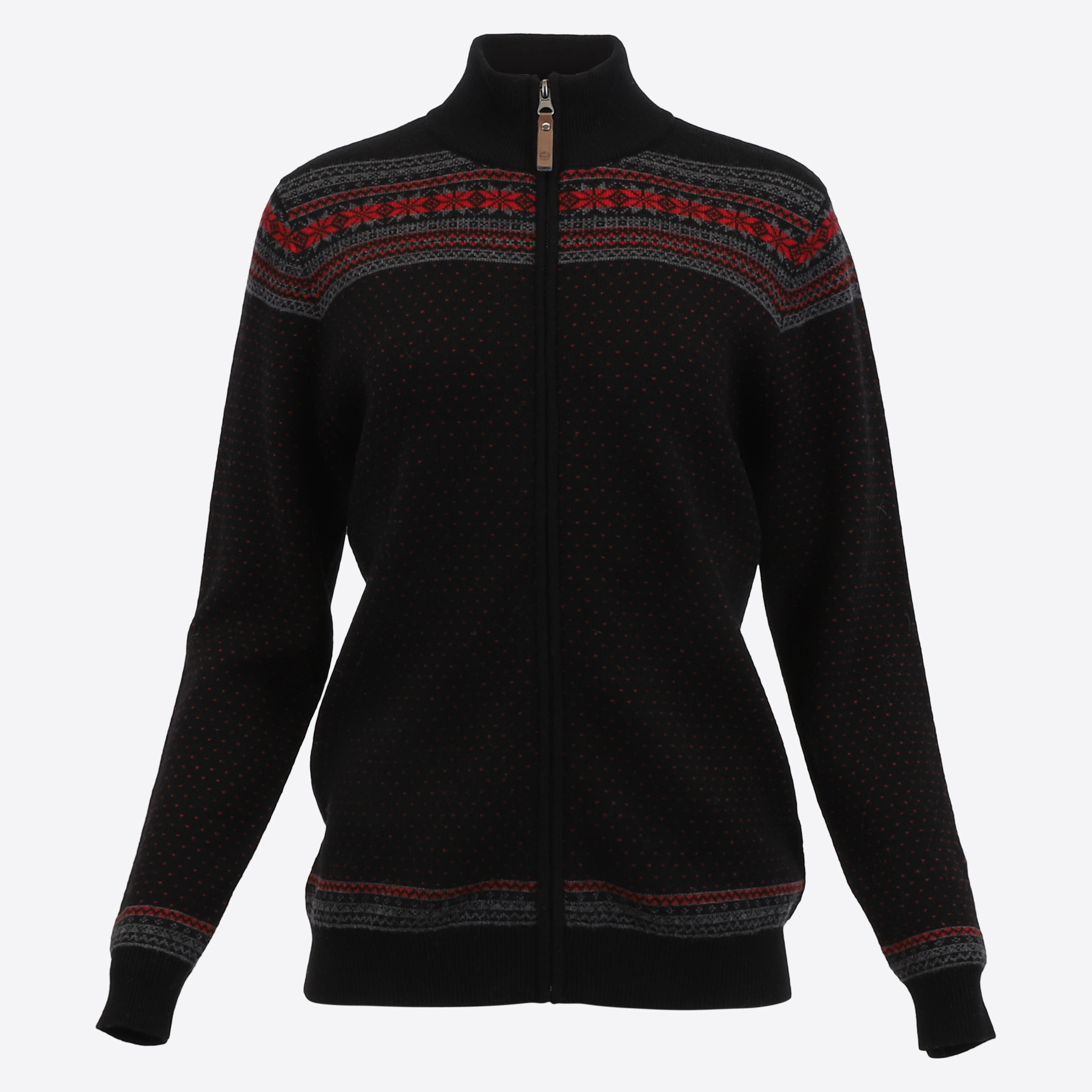 Heimaey zipped Nordic wool sweater