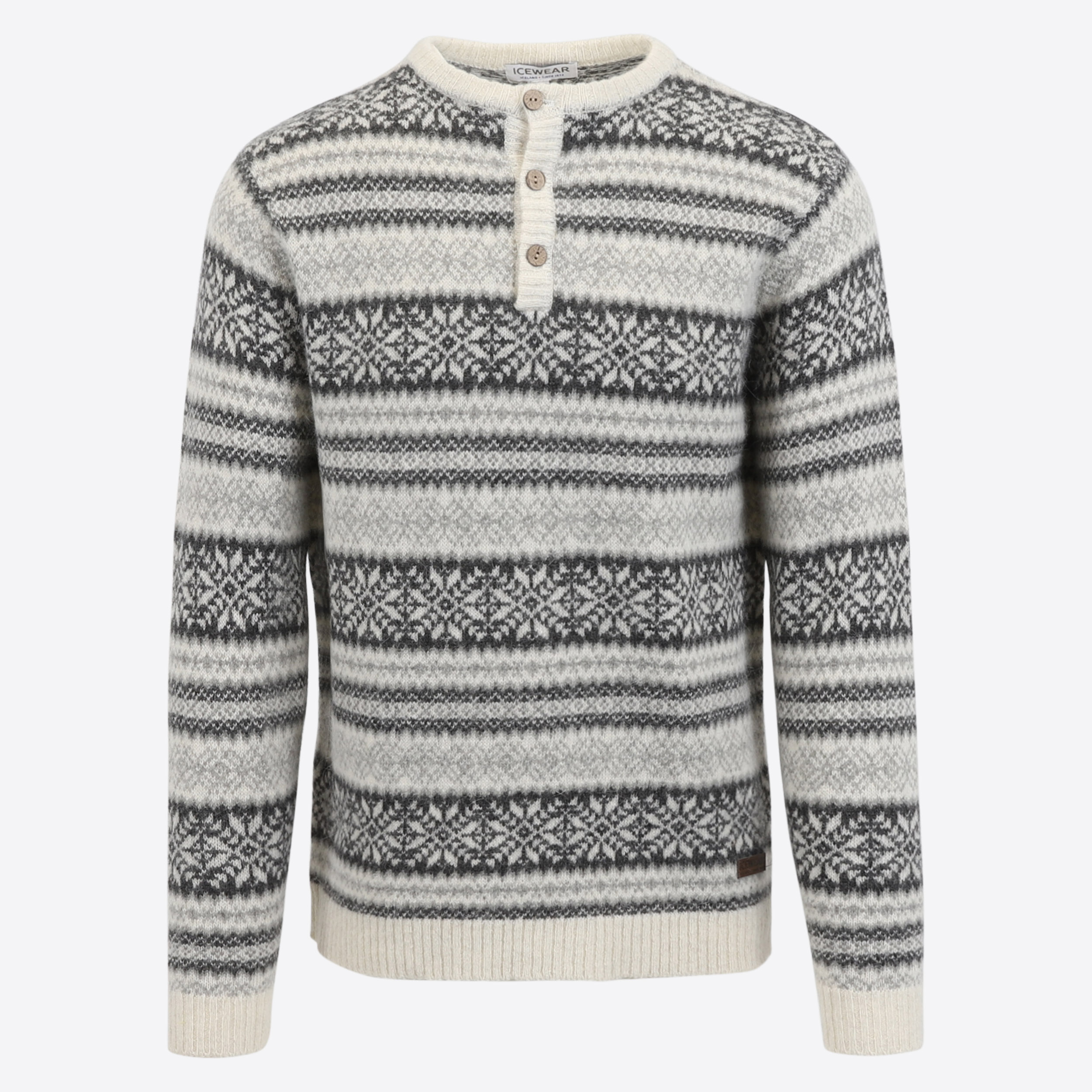 Urður pull semi-boutonné en laine pour hommes 