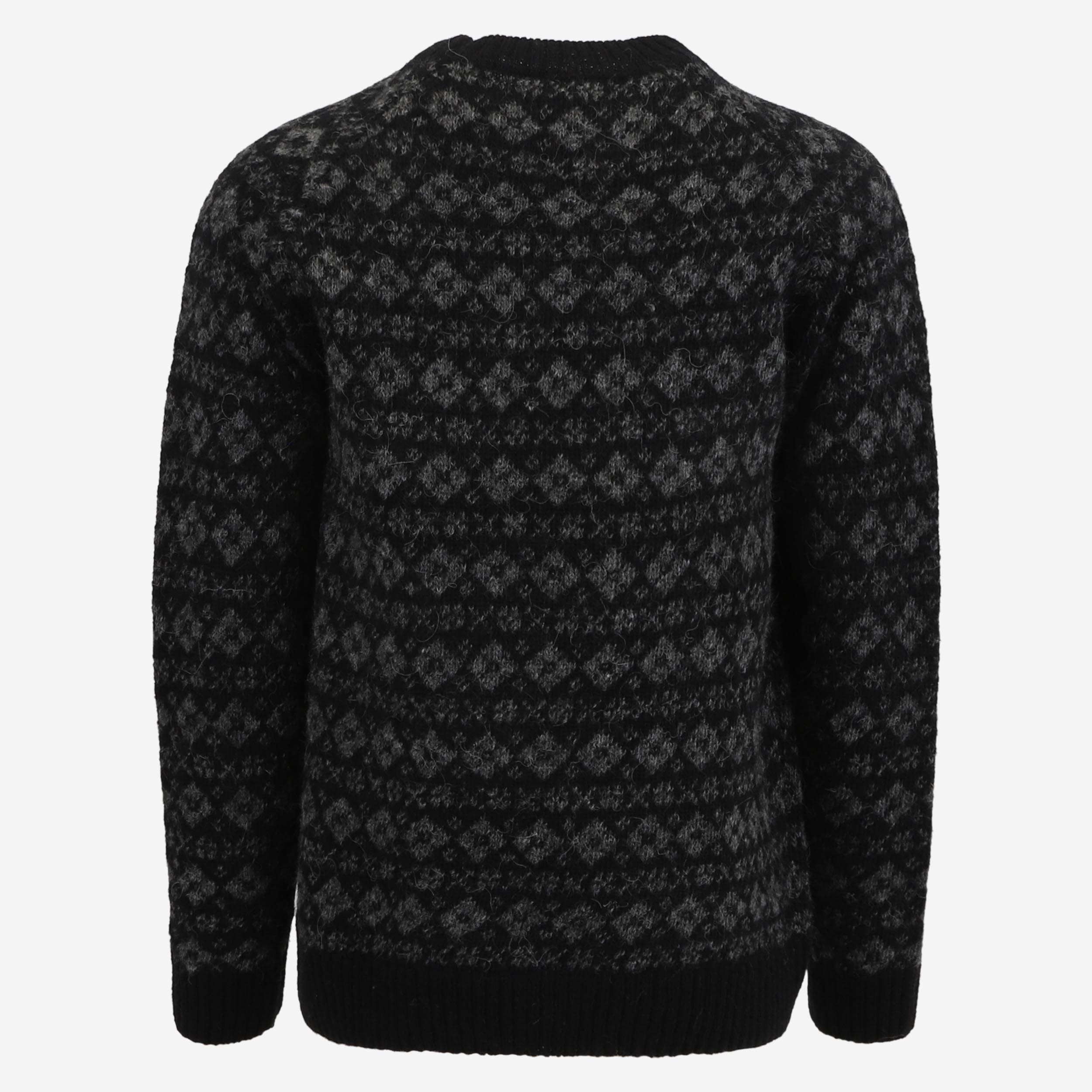 VAGLASKÓGUR男装羊毛砖石针织图案衫