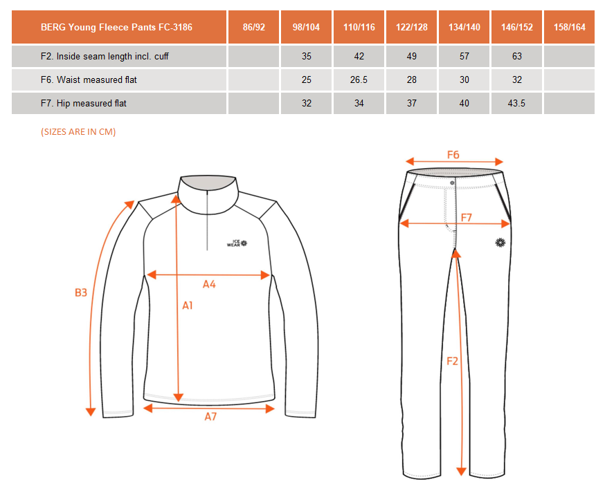 BERG barna-flísbuxur