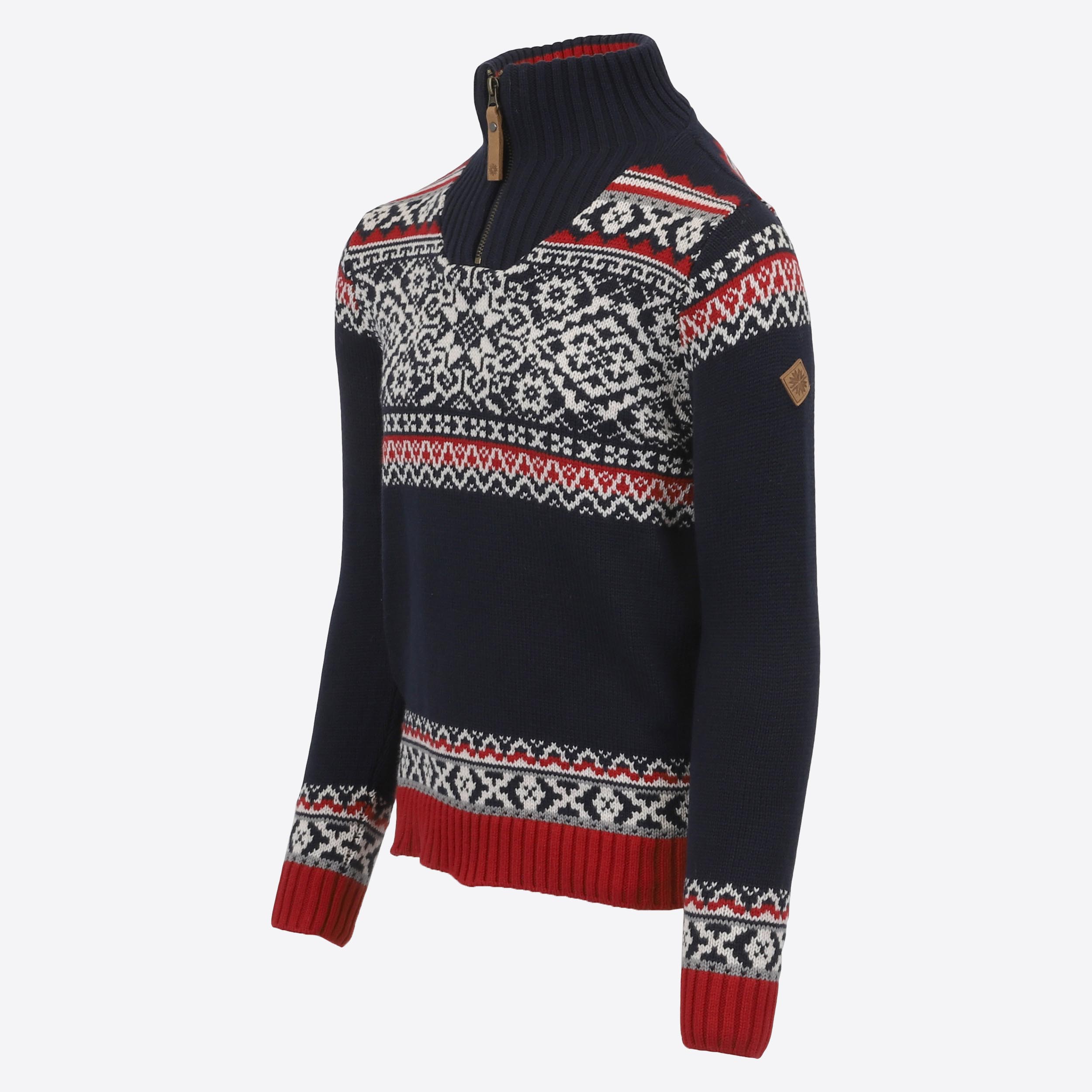 OSLO barna-peysa með norsku mynstri