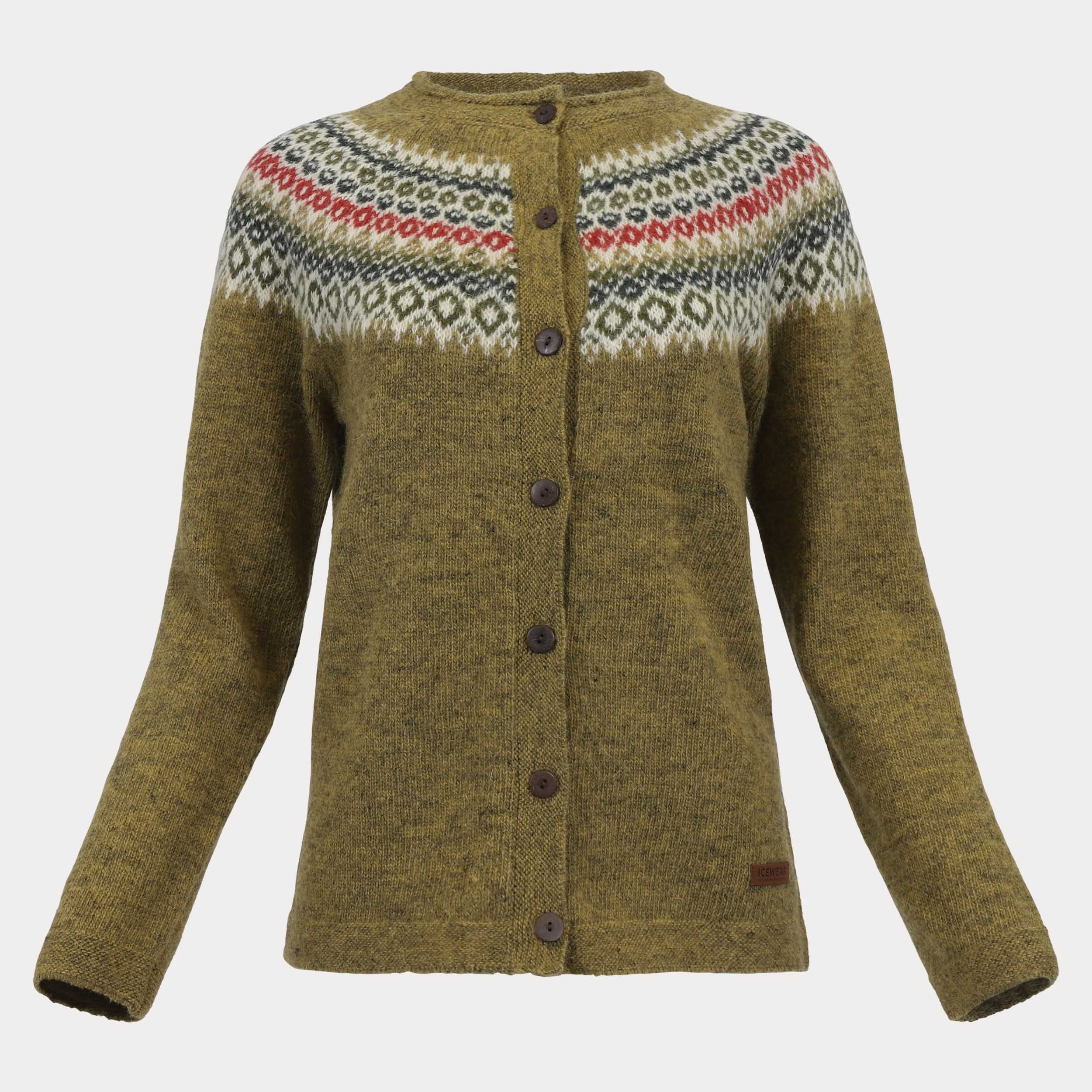 Fagradalsfjall hneppt íslensk ullarpeysa kvennasnið