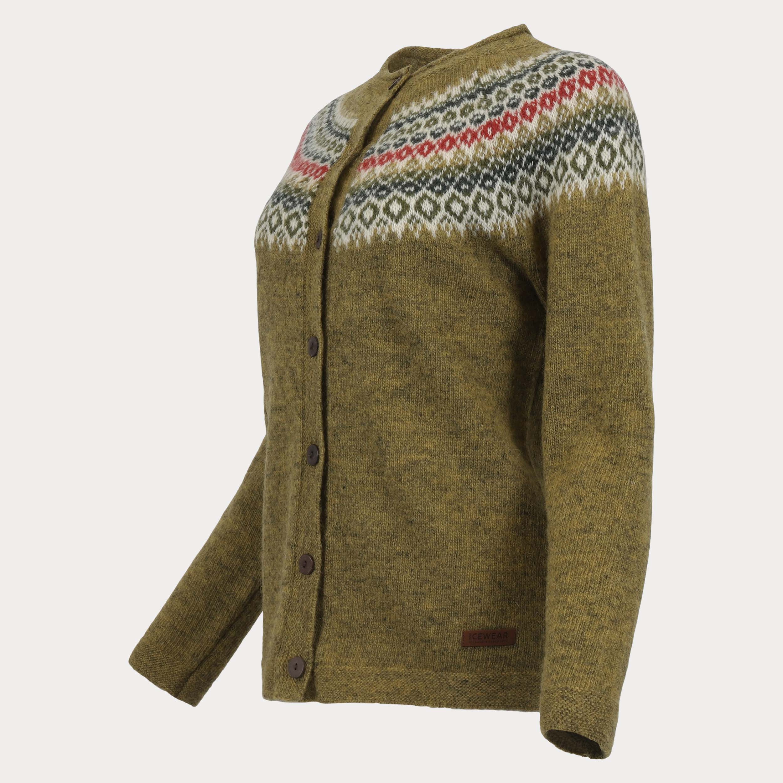 Fagradalsfjall hneppt íslensk ullarpeysa kvennasnið