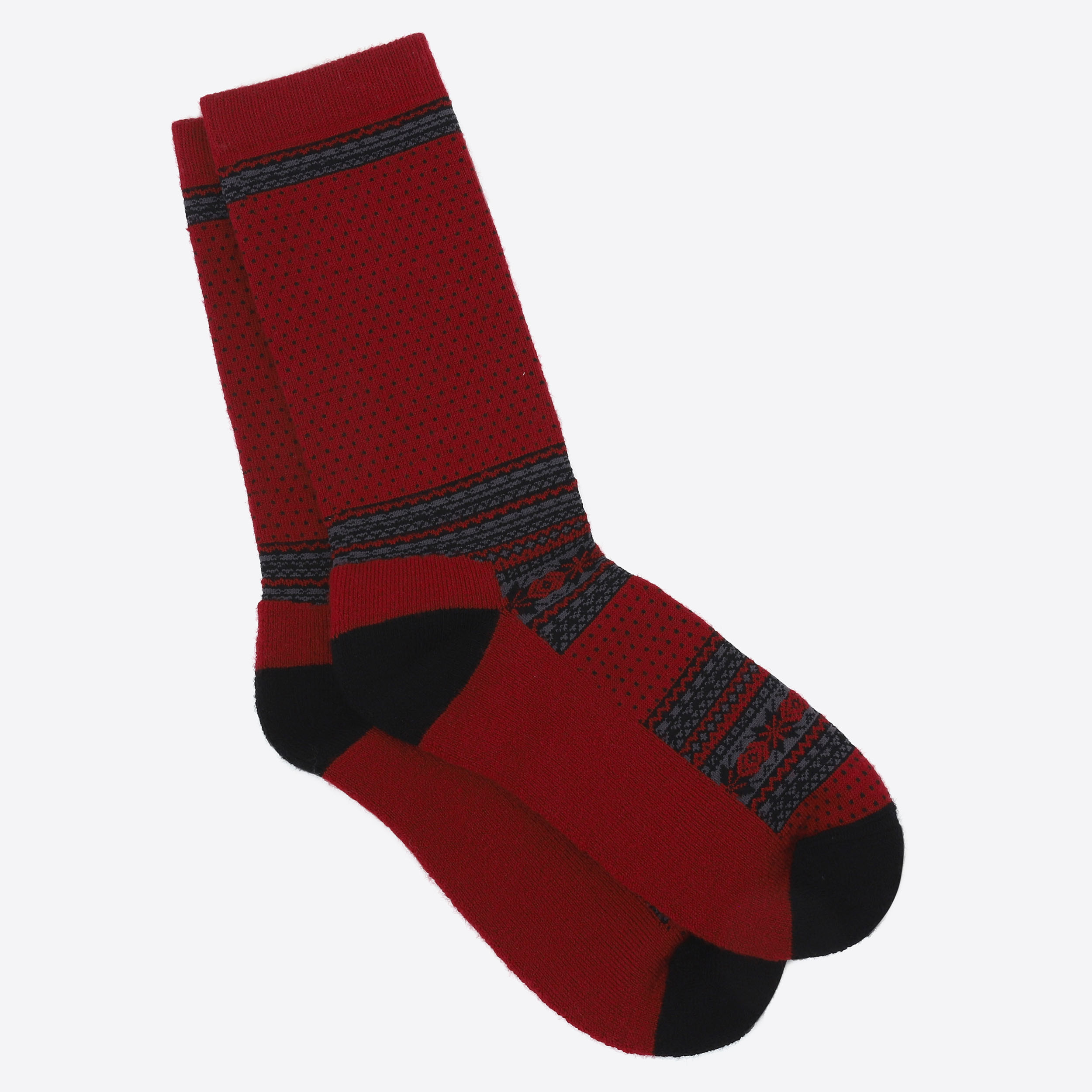 Heimaey Chaussettes en Laine Mélangée de Style Norvégien