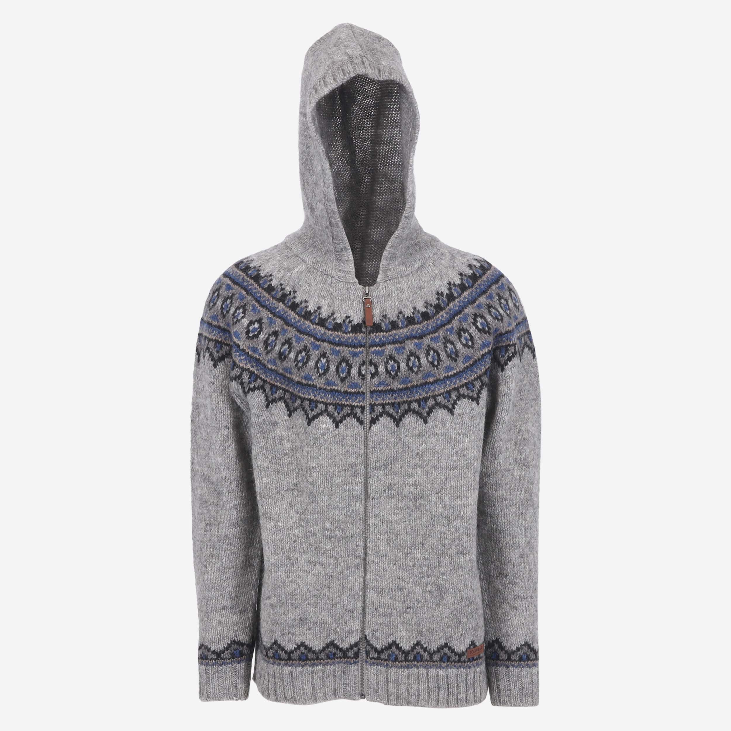 Brynjudalur Icelandic wool knitted hooded sweater