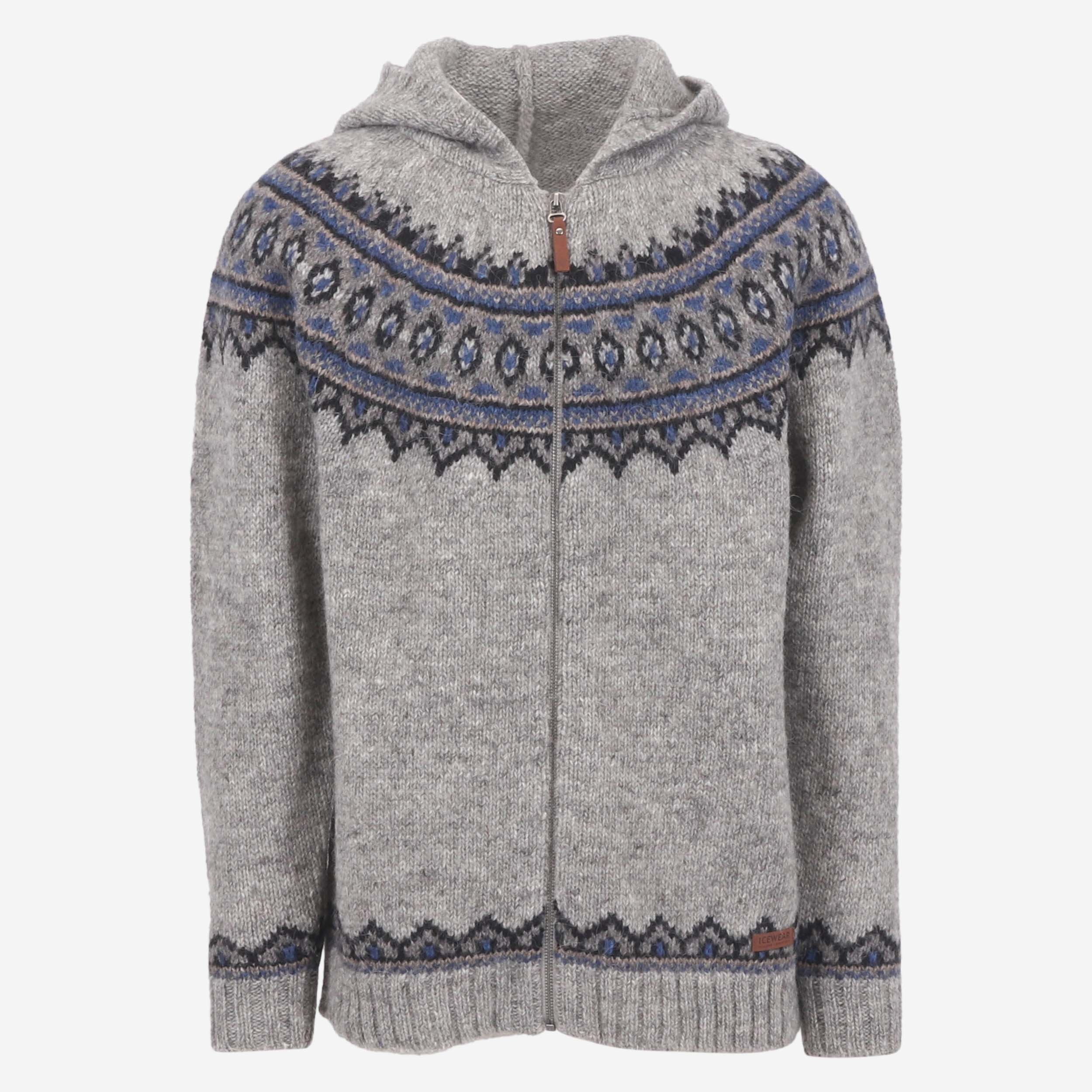 Brynjudalur Icelandic wool knitted hooded sweater