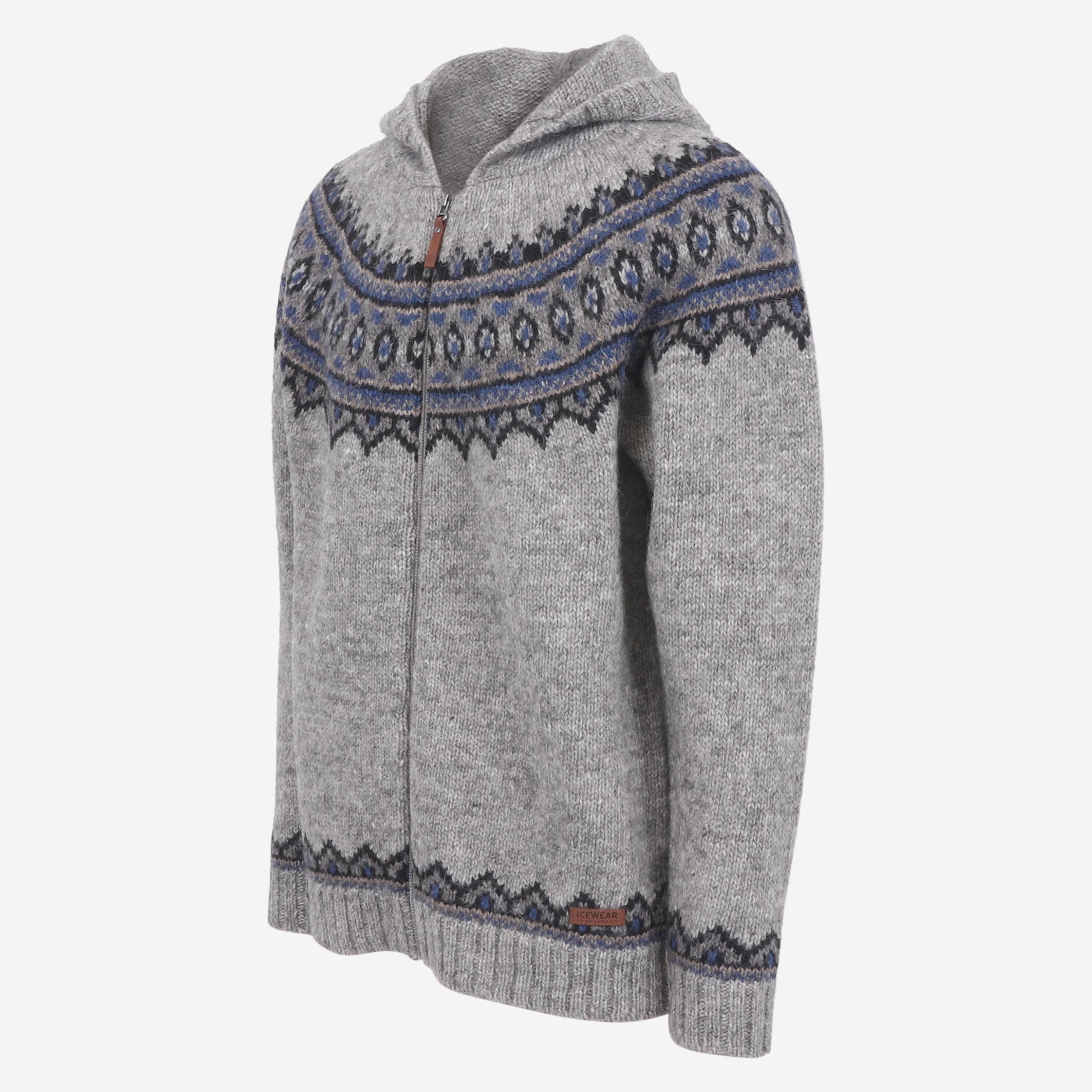 Brynjudalur Icelandic wool knitted hooded sweater