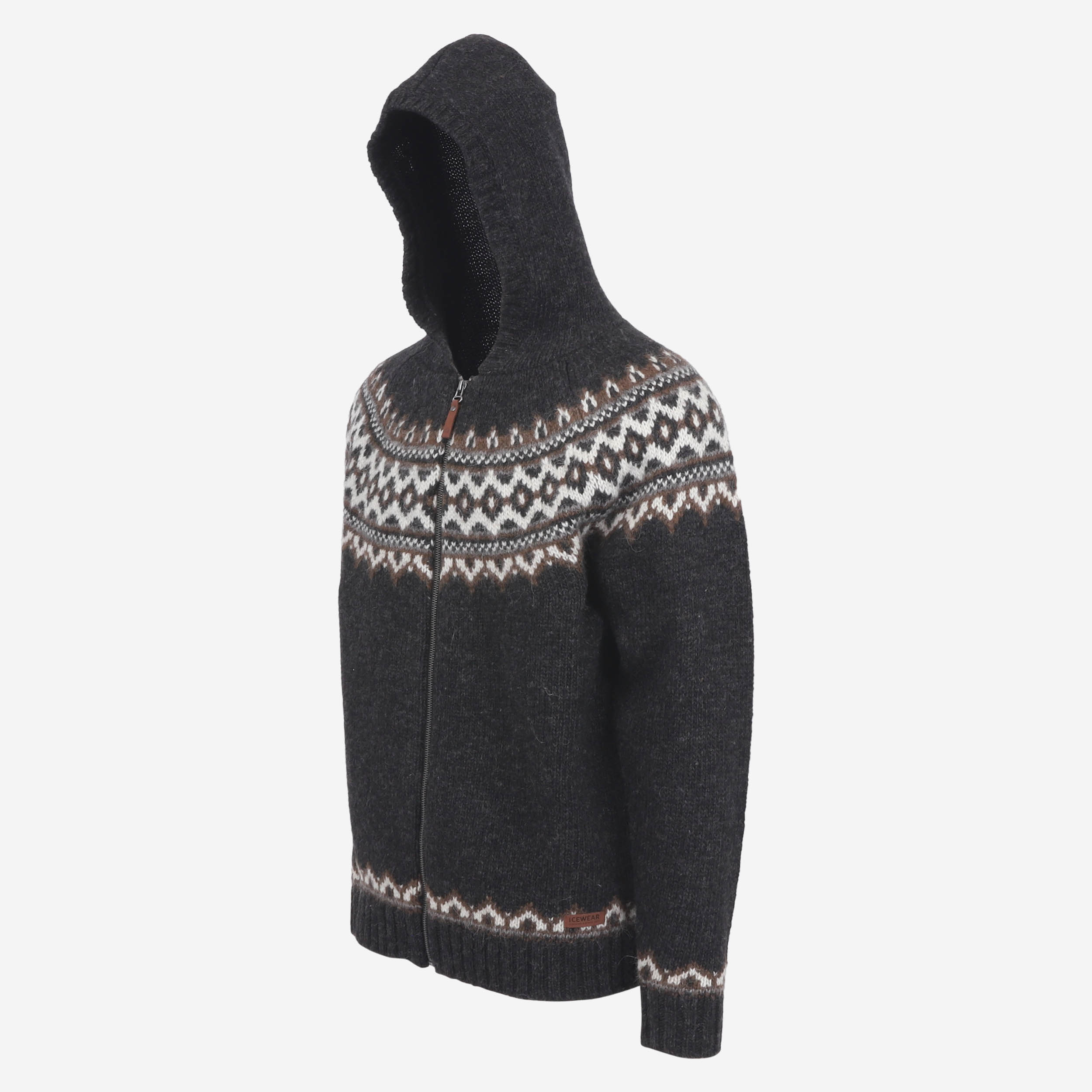 Brynjudalur pullover aus isländischer Wolle mit Reißverschluss