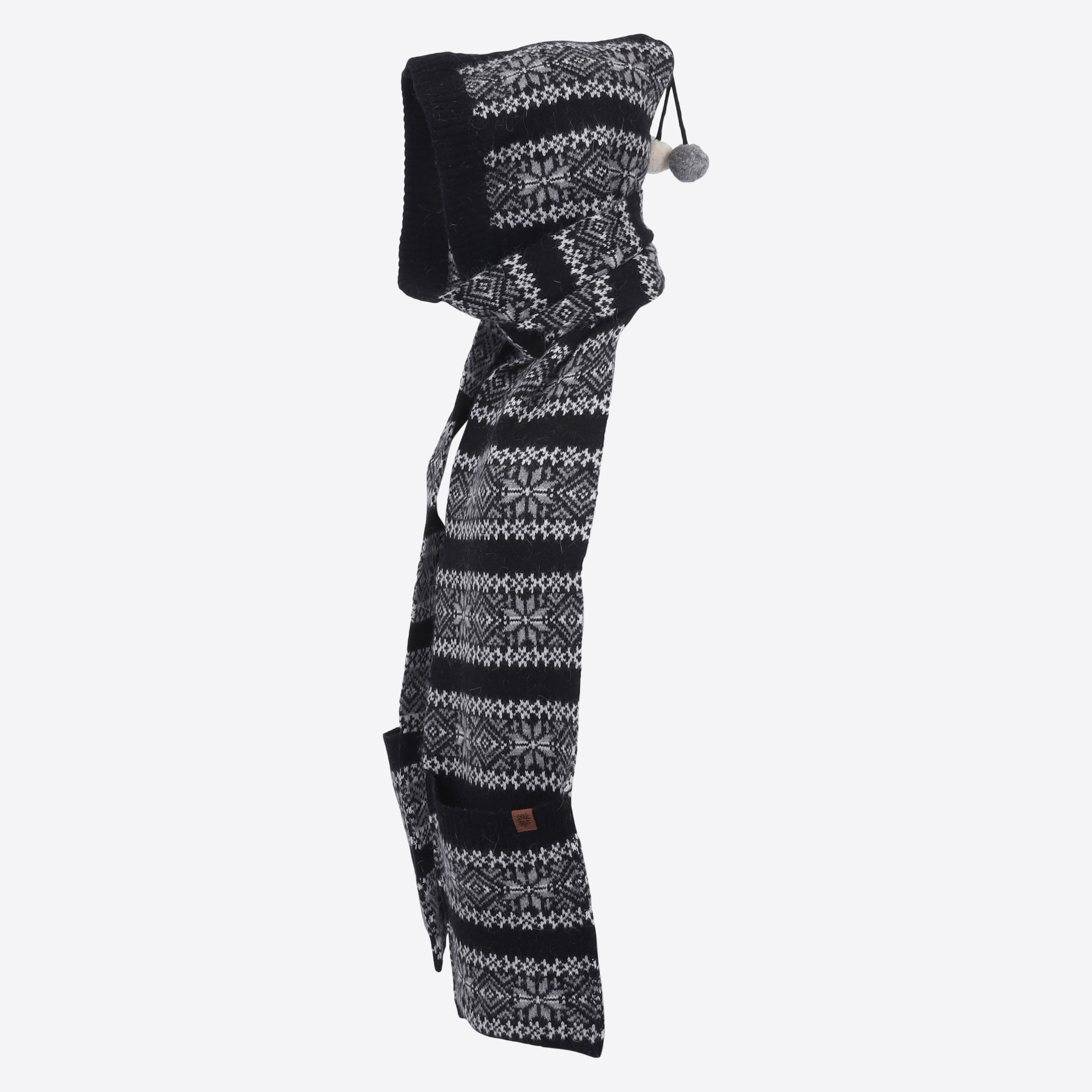 Papey 羊毛混纺带口袋围巾