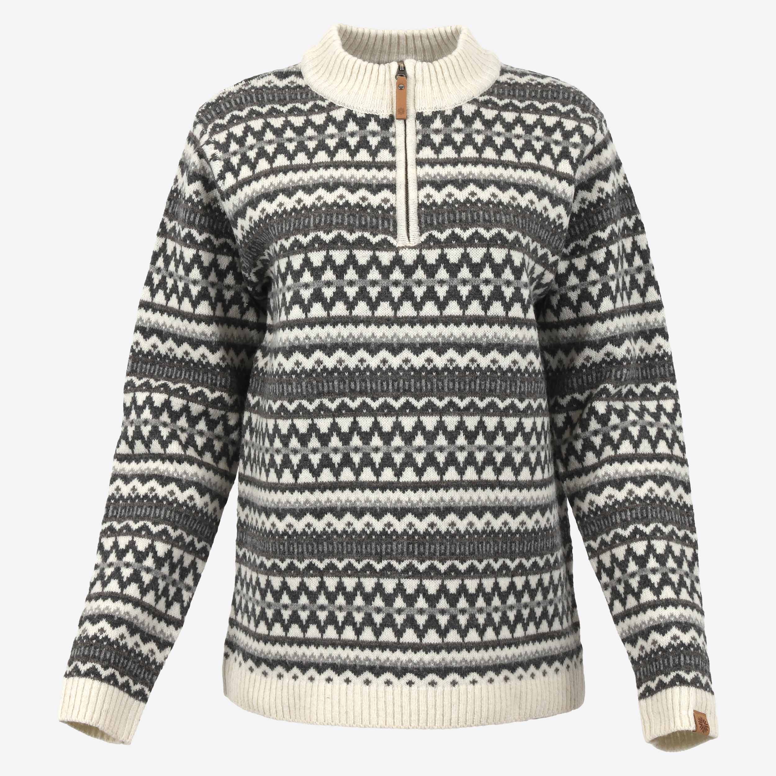Pull en laine à motifs nordiques traditionnels Miðfjall