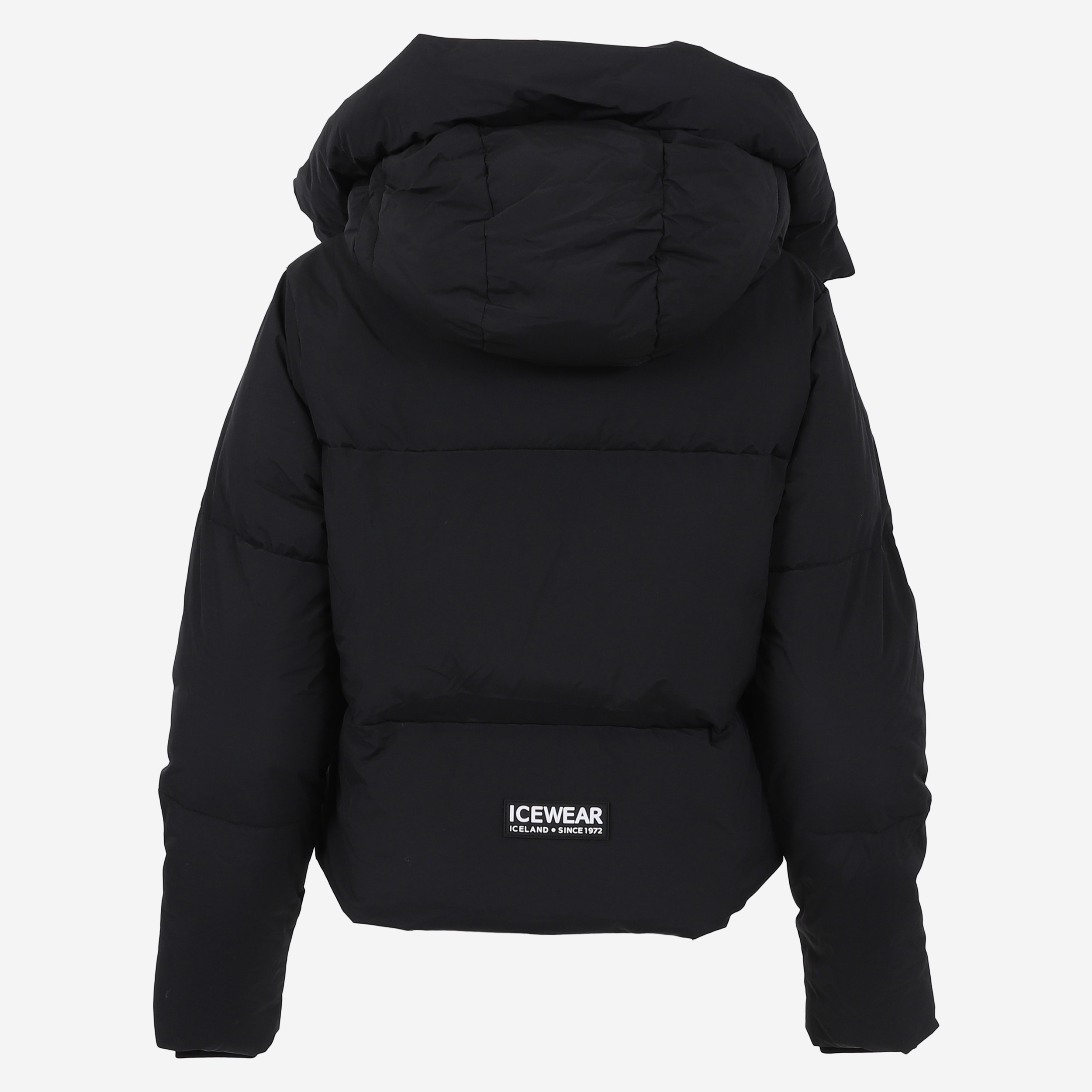 Borg kurze Daunen-Pufferjacke