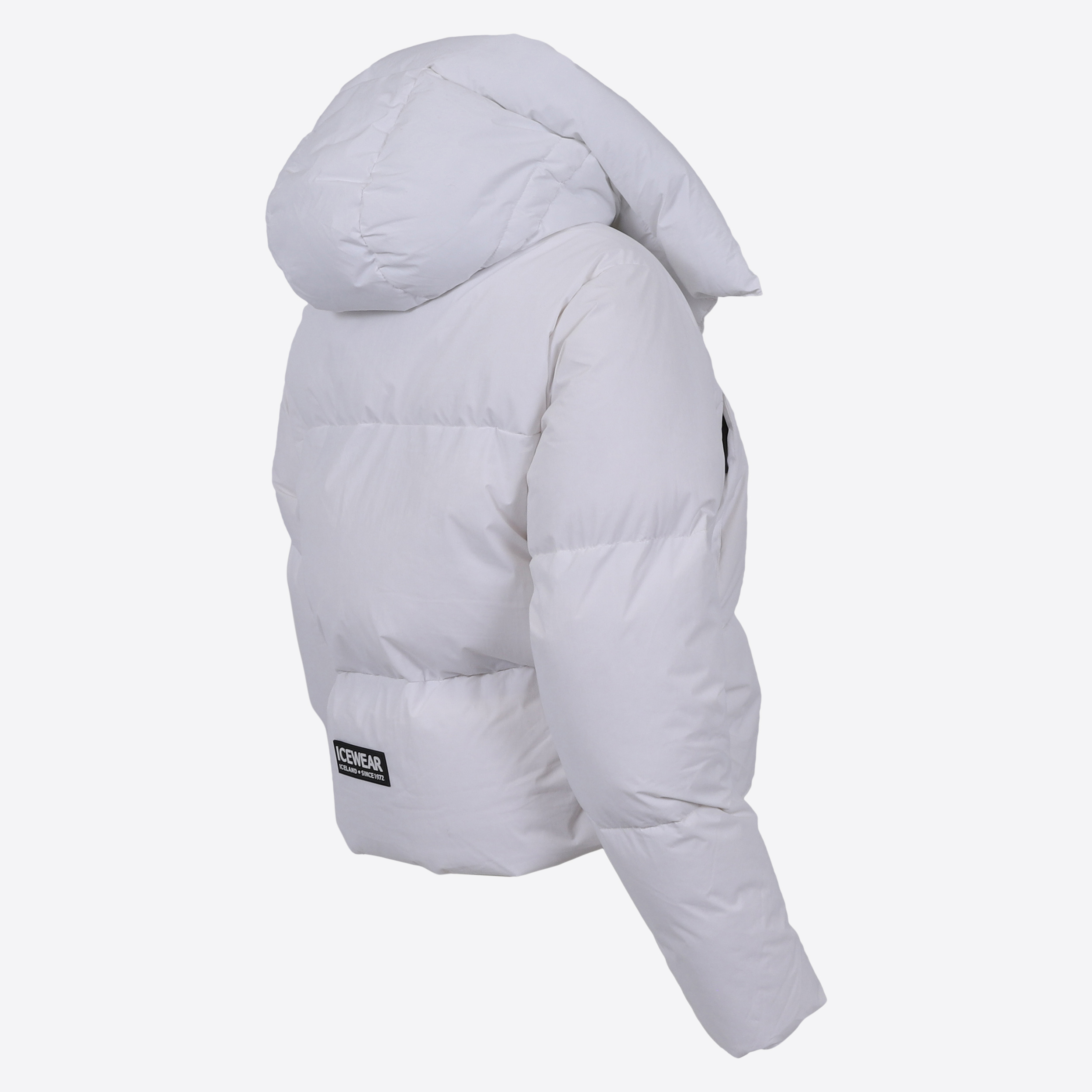 Borg kurze Daunen-Pufferjacke