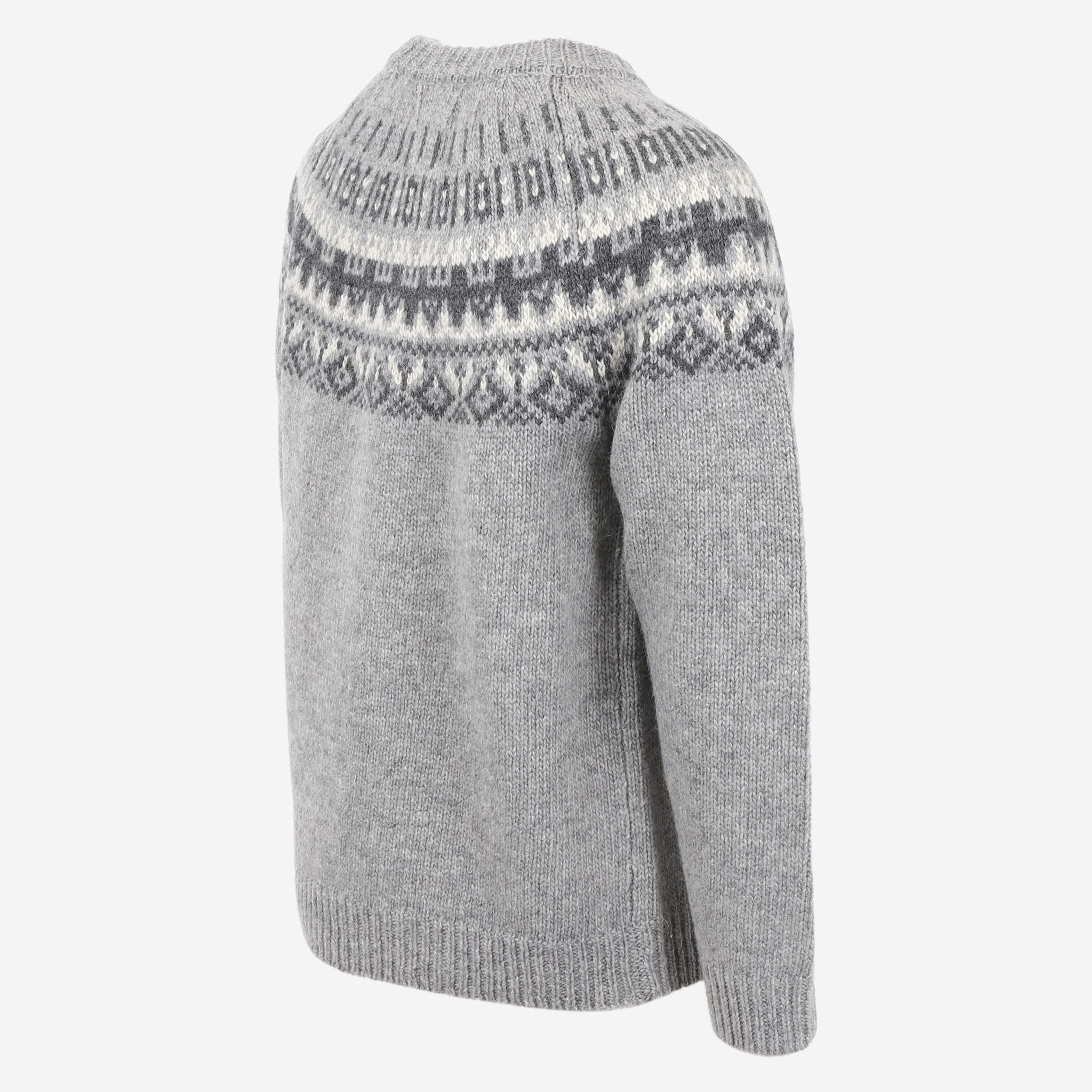 Elís grauer Pullover aus isländischer Wolle