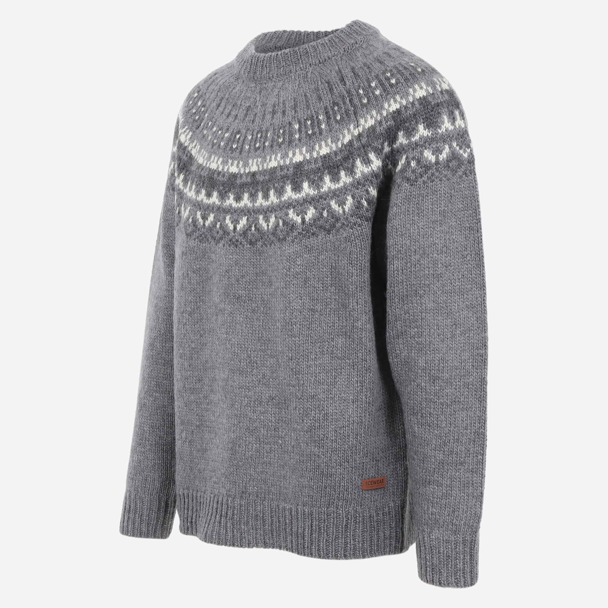 Elís grauer Pullover aus isländischer Wolle