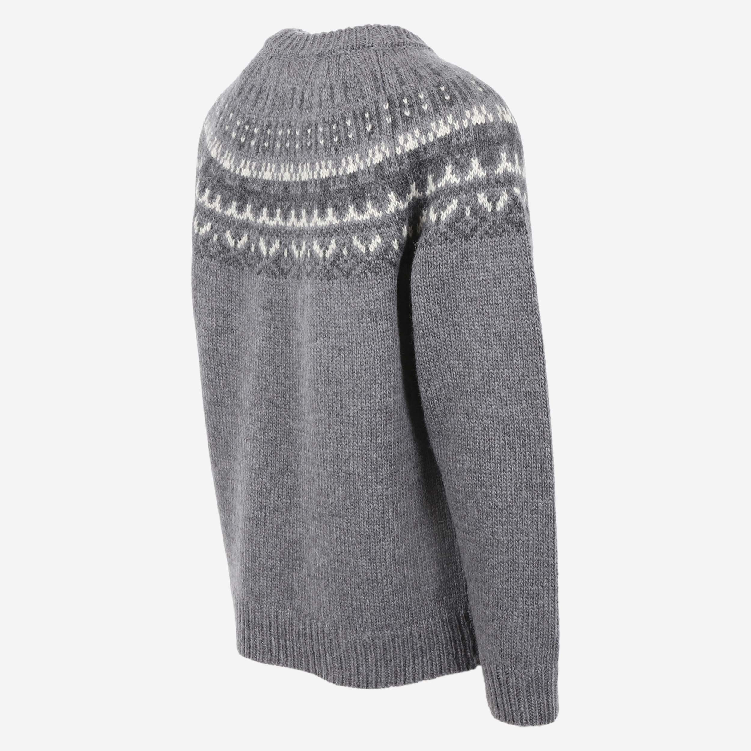 Elís grauer Pullover aus isländischer Wolle