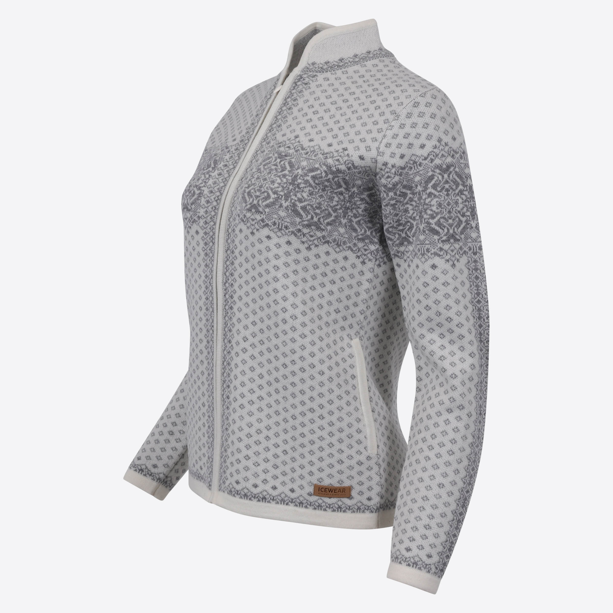 Leirvík merino ullarpeysa með norsku mynstri