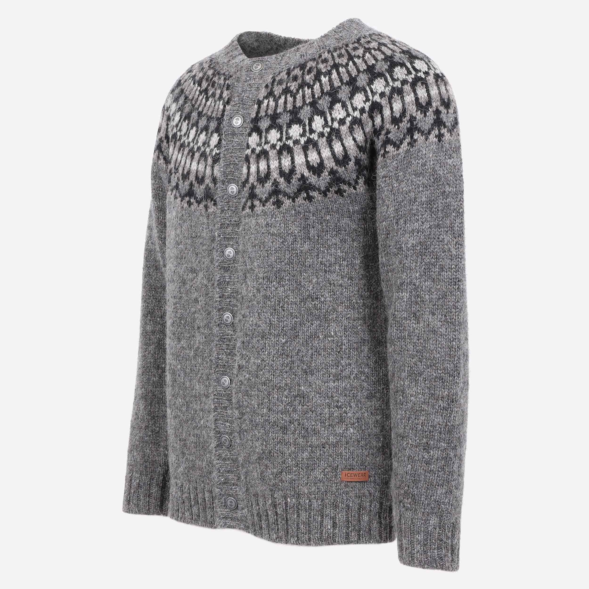 Fróði strickjacke aus wolle mit knöpfen 