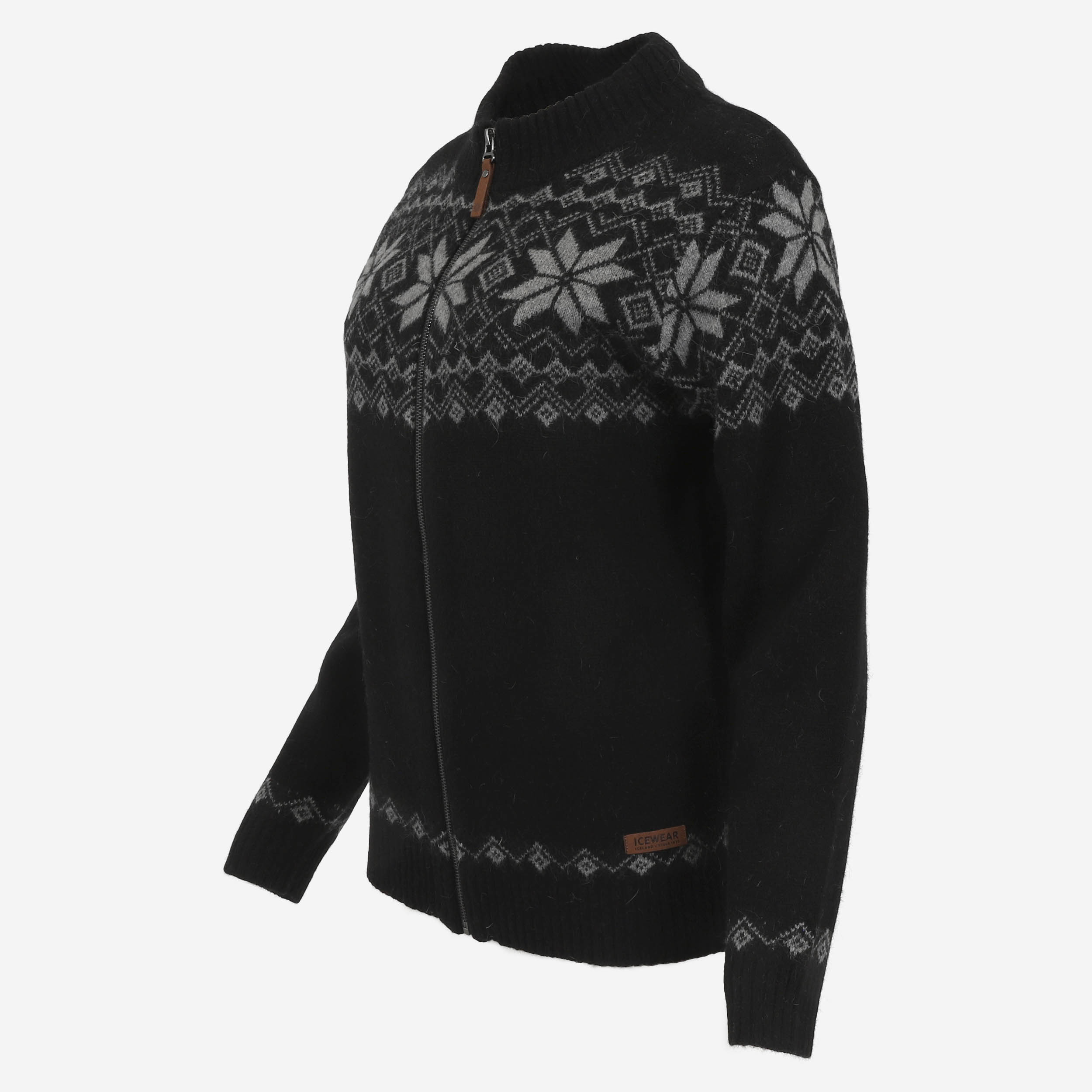 NÓTT rennd angóru ullarpeysa