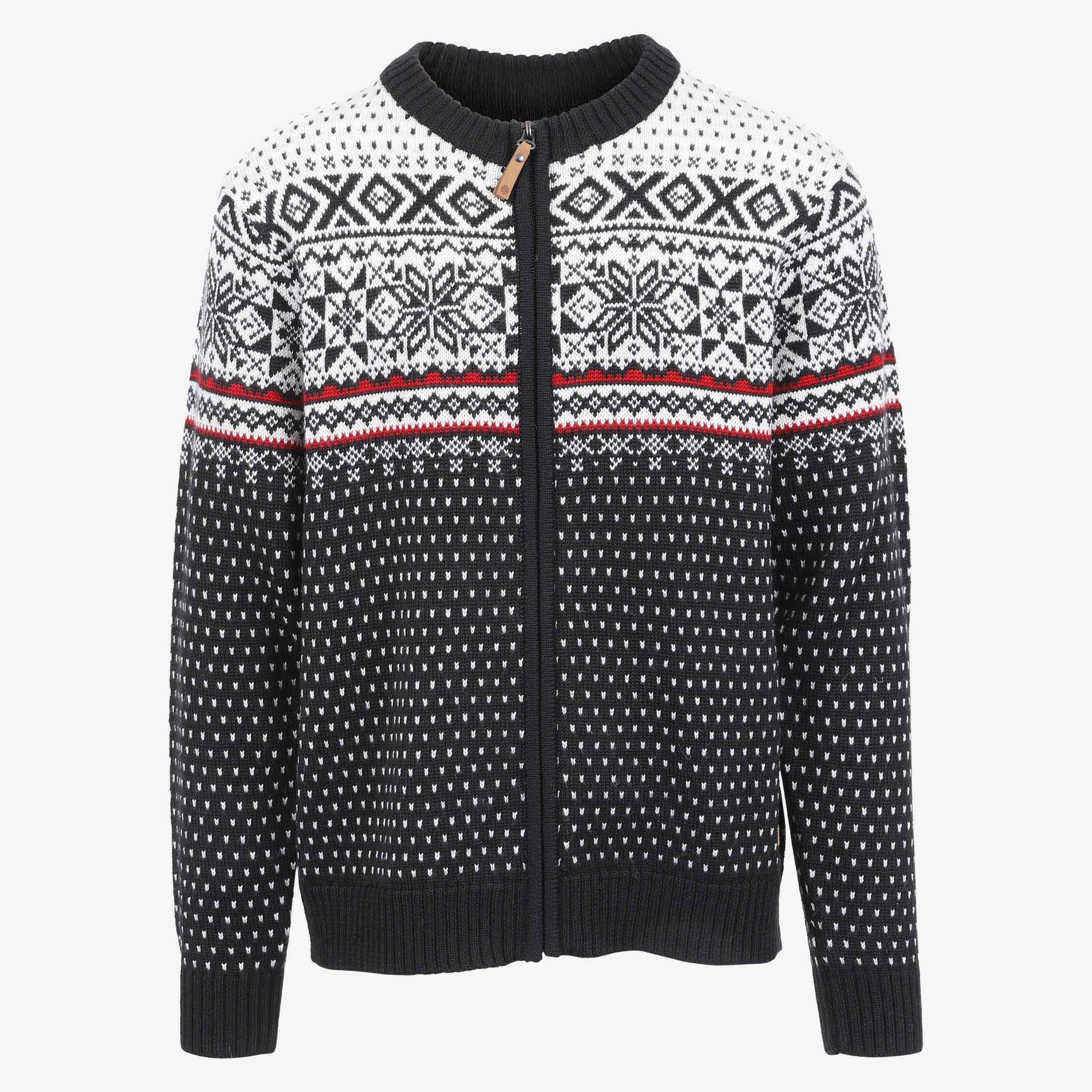 MAGNÚS rennd peysa með norsku mynstri