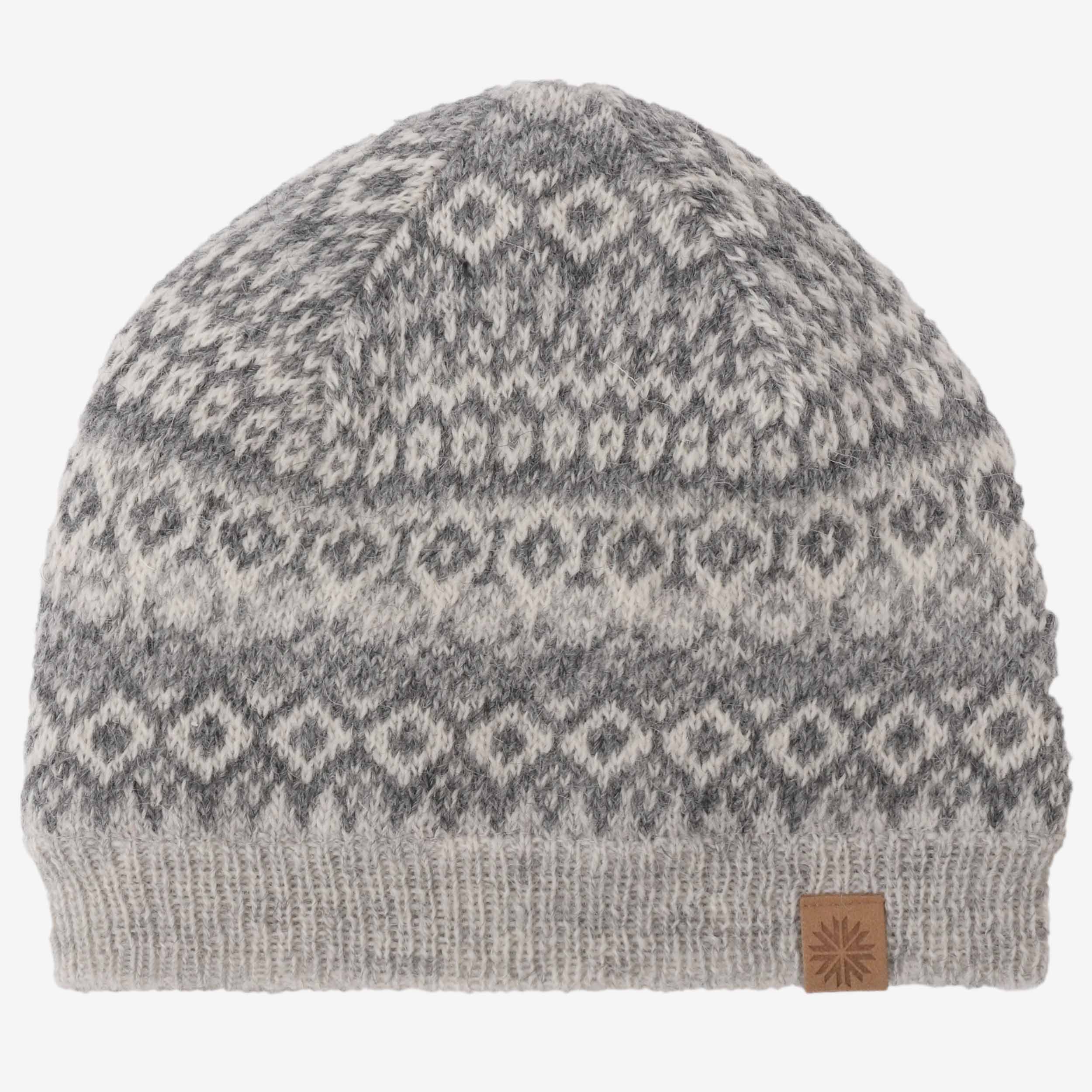 Fagradalsfjall wool hat with Icelandic pattern