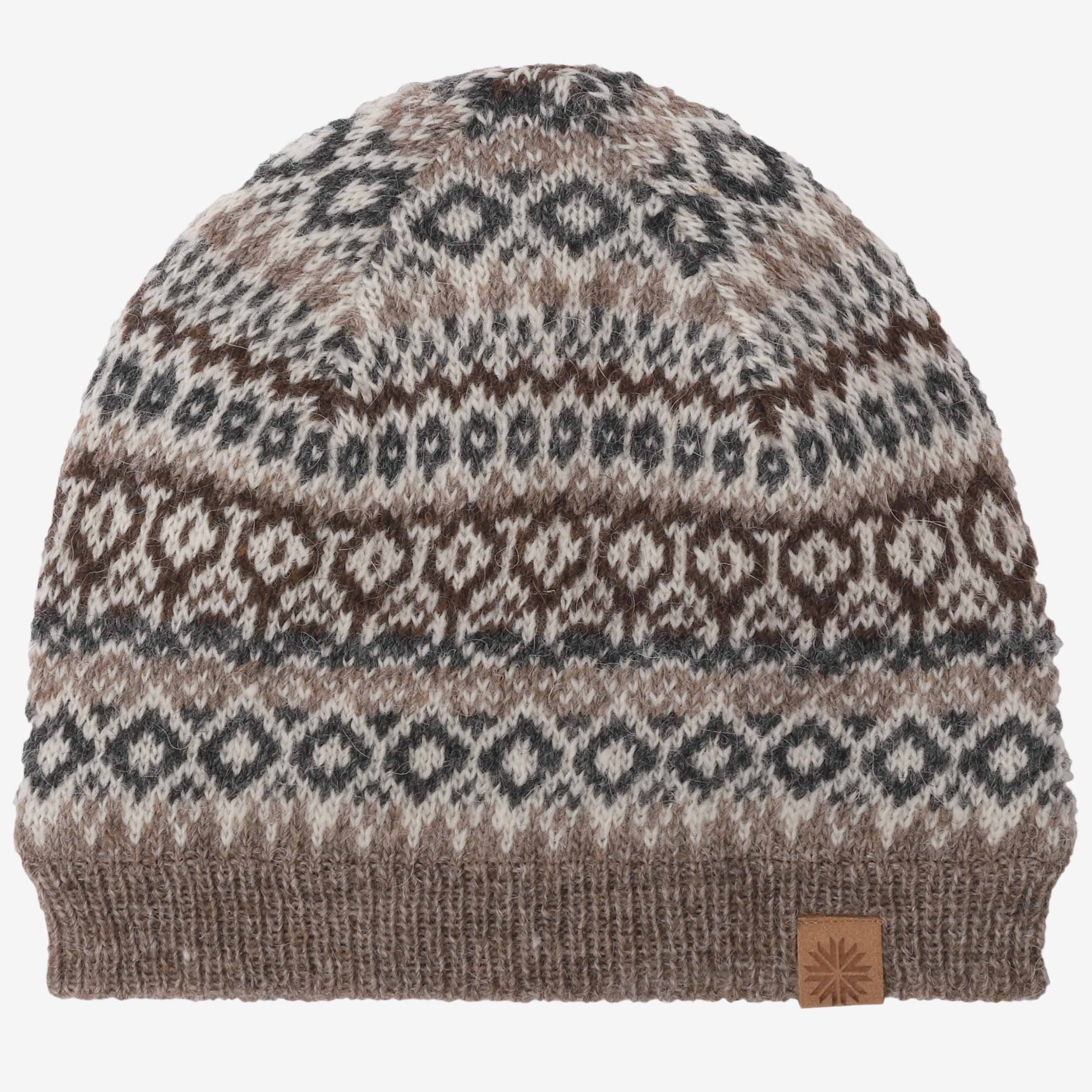 Fagradalsfjall wool hat with Icelandic pattern