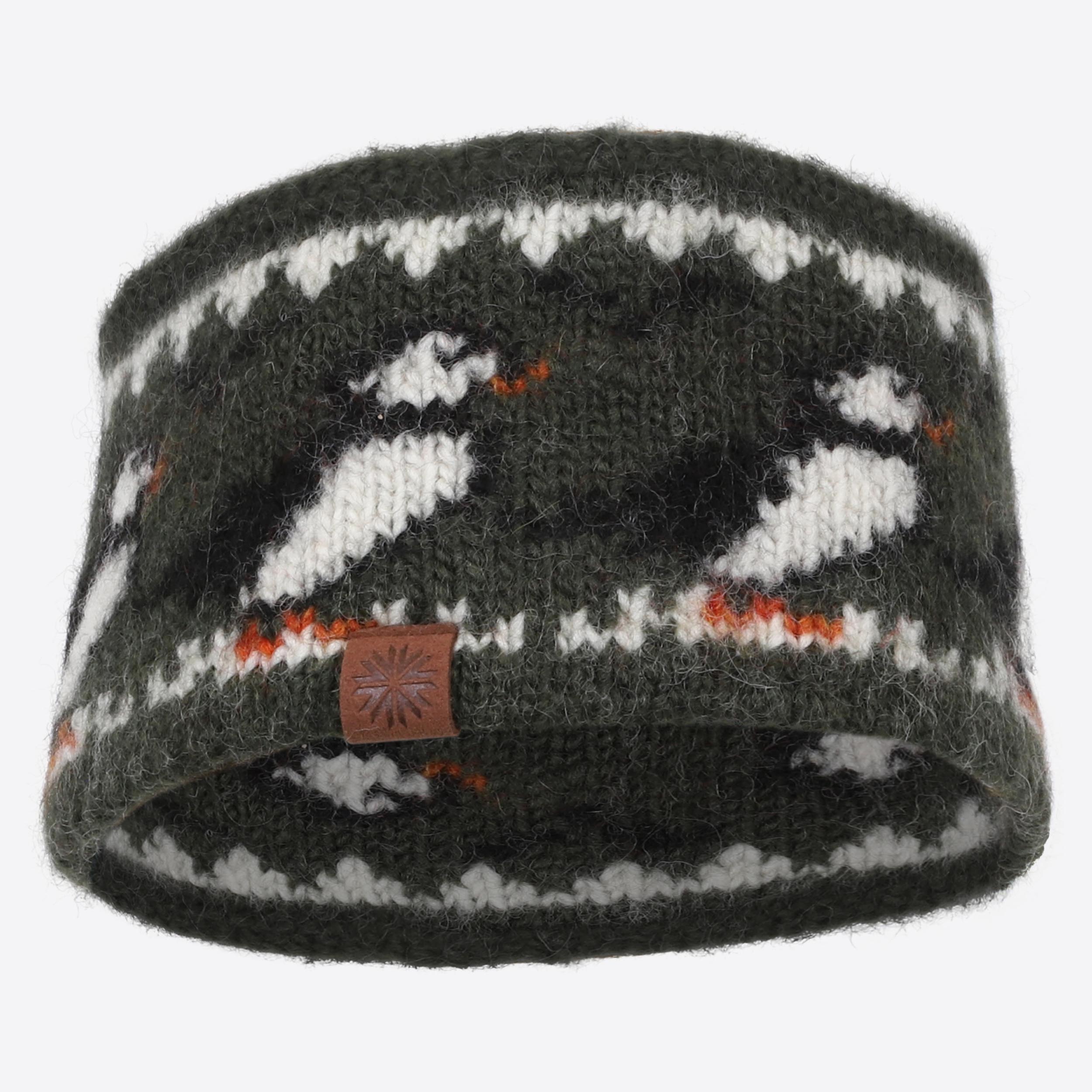 Lundi bandeau en laine avec motif macareux