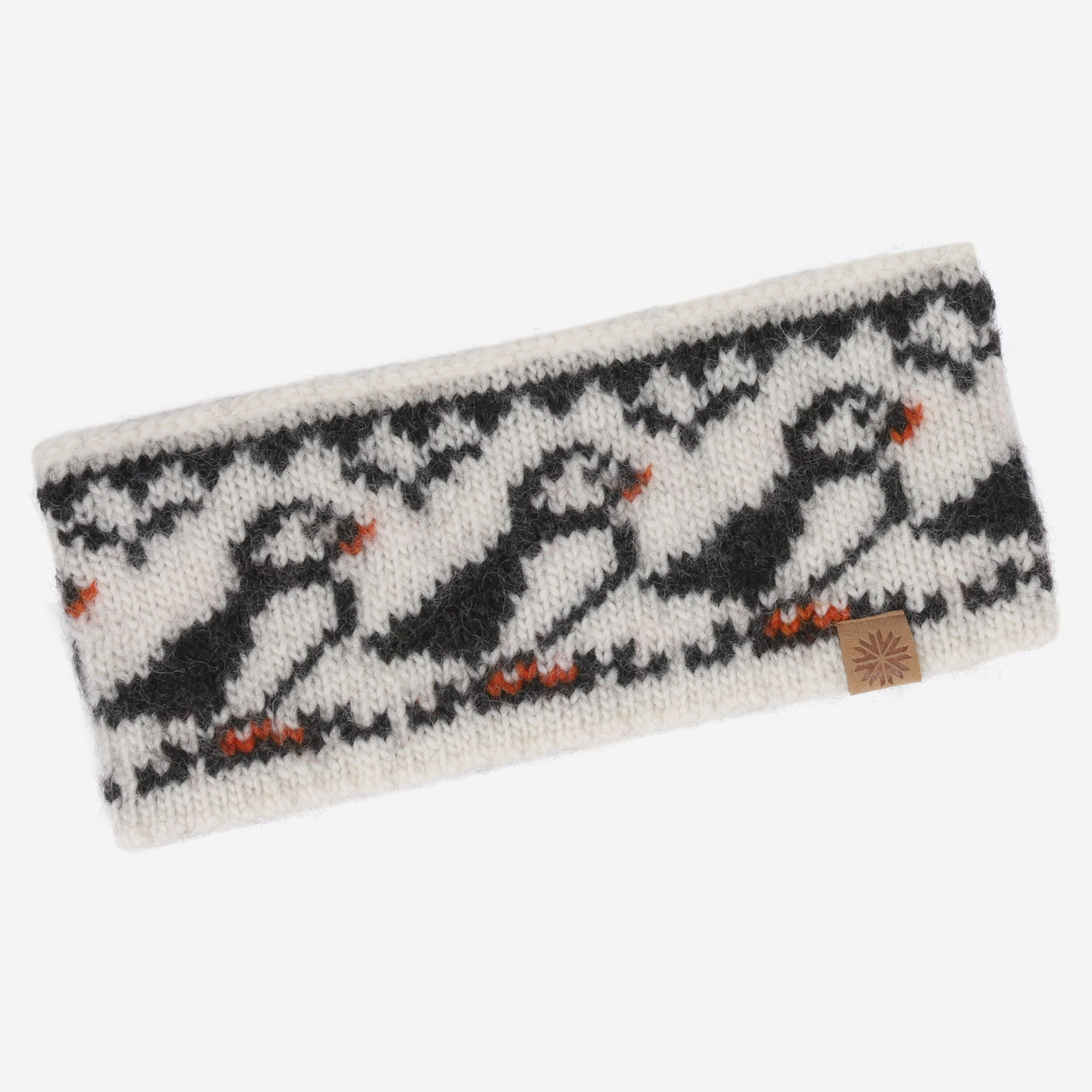 Lundi wool headband with puffin design