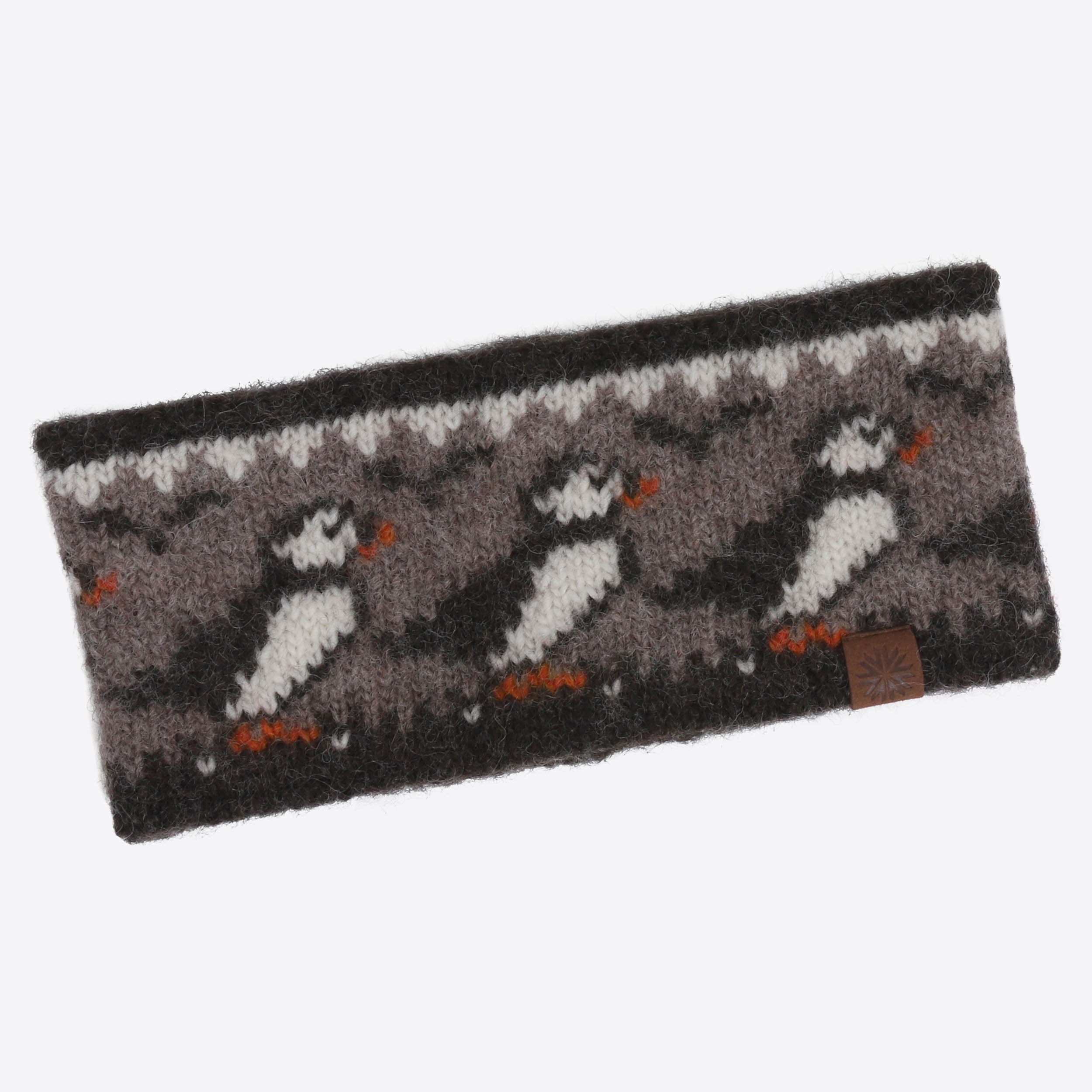 Lundi wool headband with puffin pattern