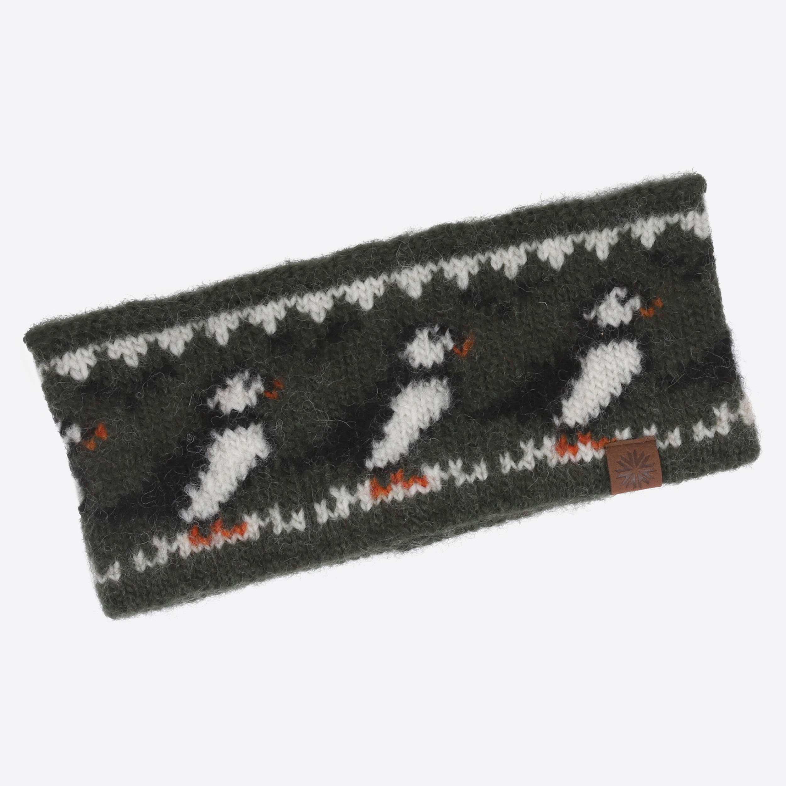 Lundi bandeau en laine avec motif macareux